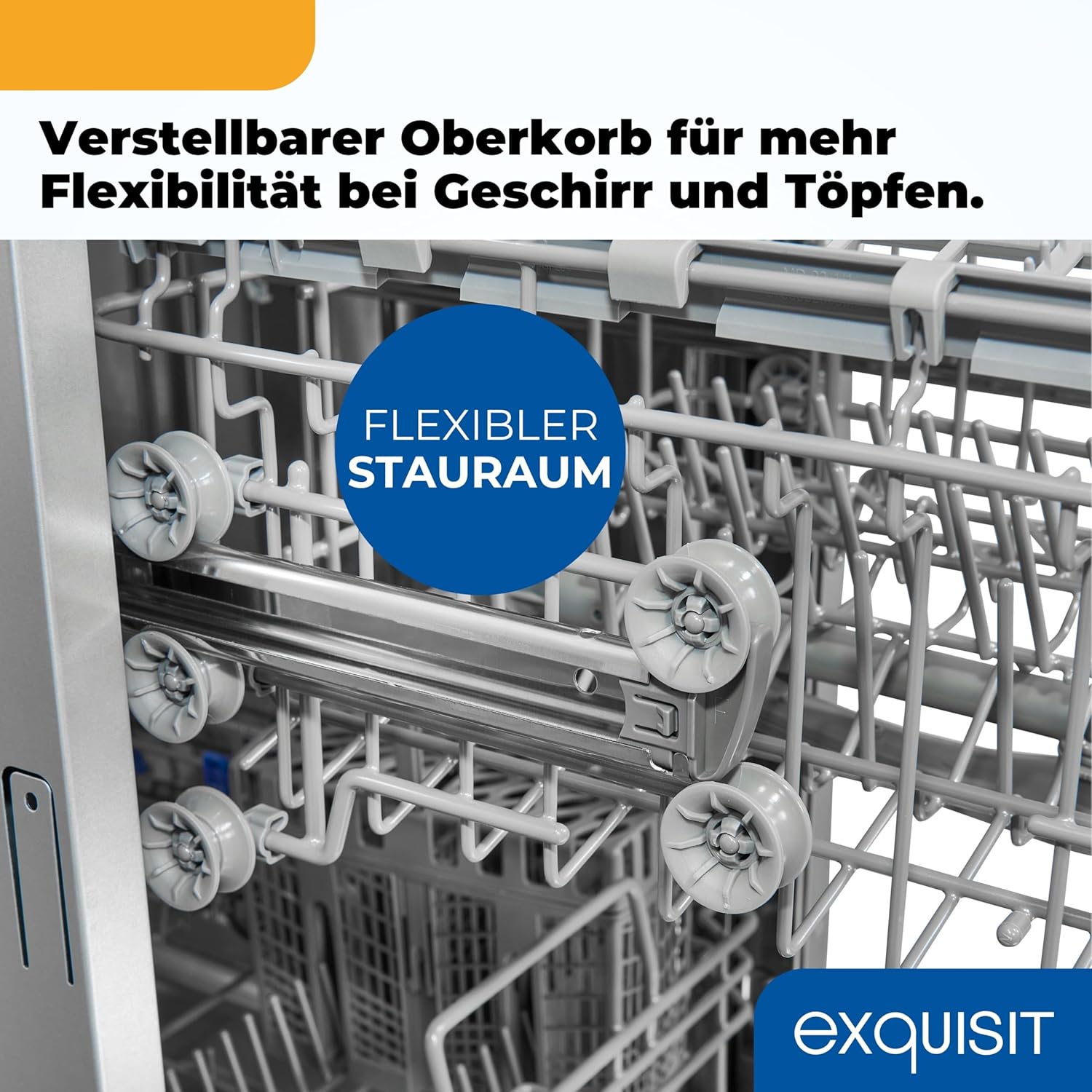 Exquisit Geschirrspüler, Spülmaschine, 45 cm Breite, Teilintegriert, 9 Maßgedecke, 9 Liter, Startzeitvorwahl, ECO-Modus, Geschirrspüler 45 cm, EGSP51009-EB-030E inox