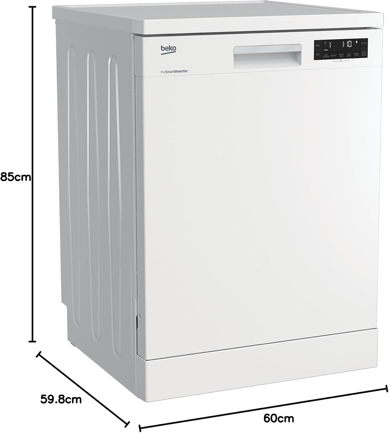 Beko BDFN26420W b300 freistehender Geschirrspüler, unterbaufhig, Platz für 14 Magedecke, Pro Inverter Motor, TrayWash, HygieneIntense, 6 Programme, WaterSafe+, Wei
