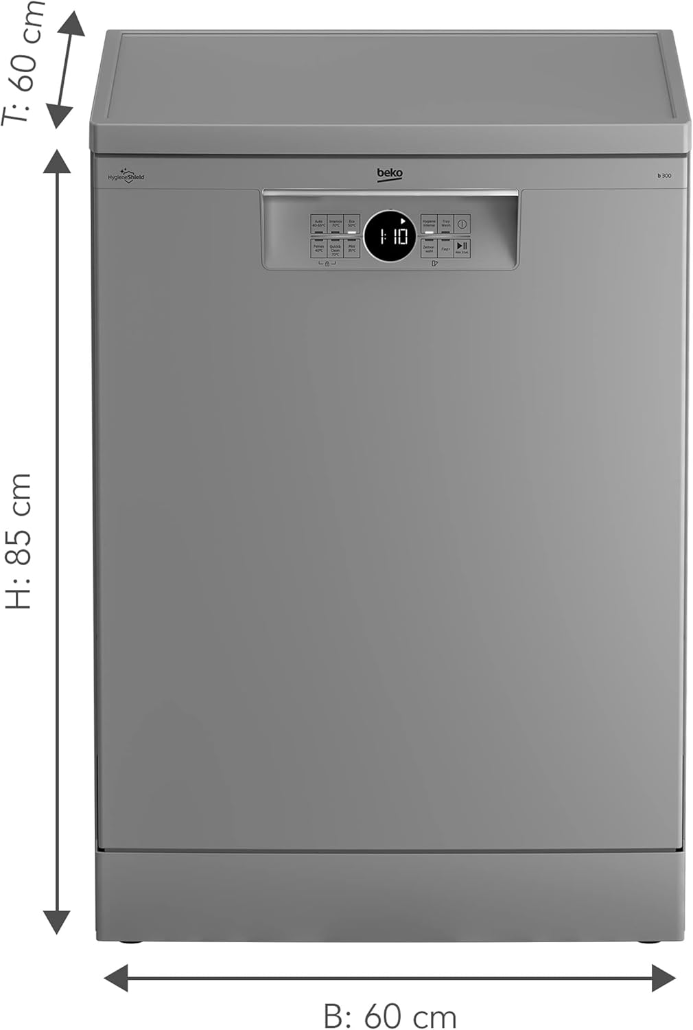 Beko BDFN26420W b300 freistehender Geschirrspüler, unterbaufhig, Platz für 14 Magedecke, Pro Inverter Motor, TrayWash, HygieneIntense, 6 Programme, WaterSafe+, Wei