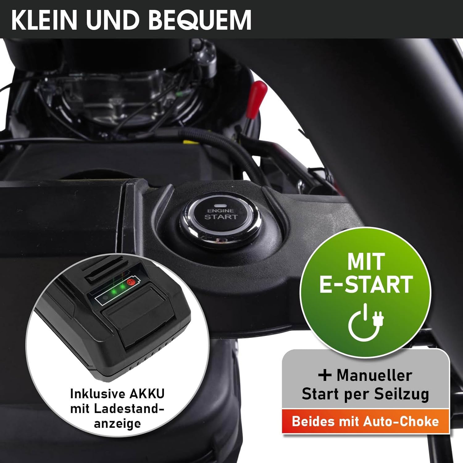 BRAST Benzin Rasenmäher mit Antrieb | 3,0kW (4,1PS) | Elektrostart | 41cm Schnittbreite | viele Modelle | TÜV | 4 Takt OHV Motor | 25-75mm Schnitthöhe | 40L Fangkorb | Stahlgehäuse | 16145 Estart