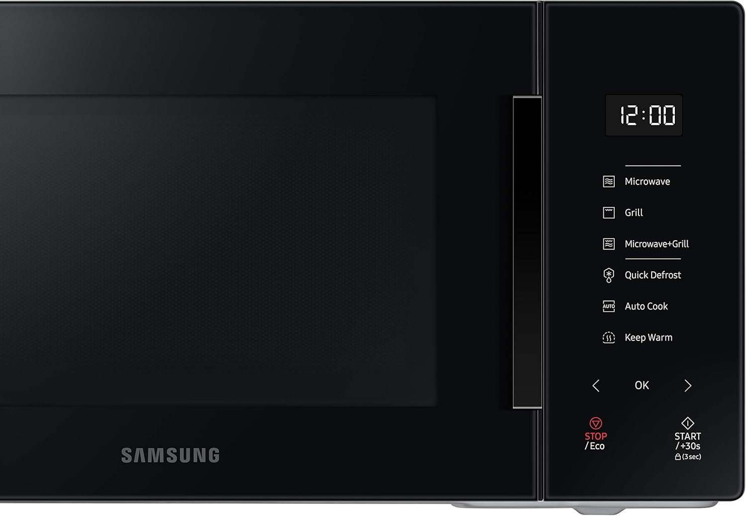 Samsung Tisch-Mikrowelle Glas Design MG23T5018CP/ET, knuspriges Kochen, AirFry, Mikrowelle + Grill 800 W + 1100 W, 23 l, 49 x 27,5 x 38 cm, Puder