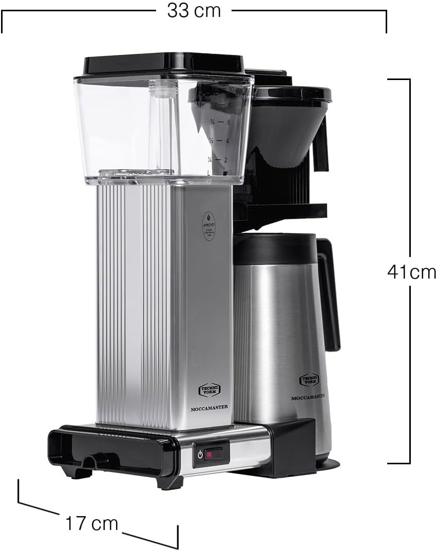 Moccamaster KBGT, Filterkaffeemaschine mit Thermoskanne, Filterkaffeemaschine, Off-White, 1.25L