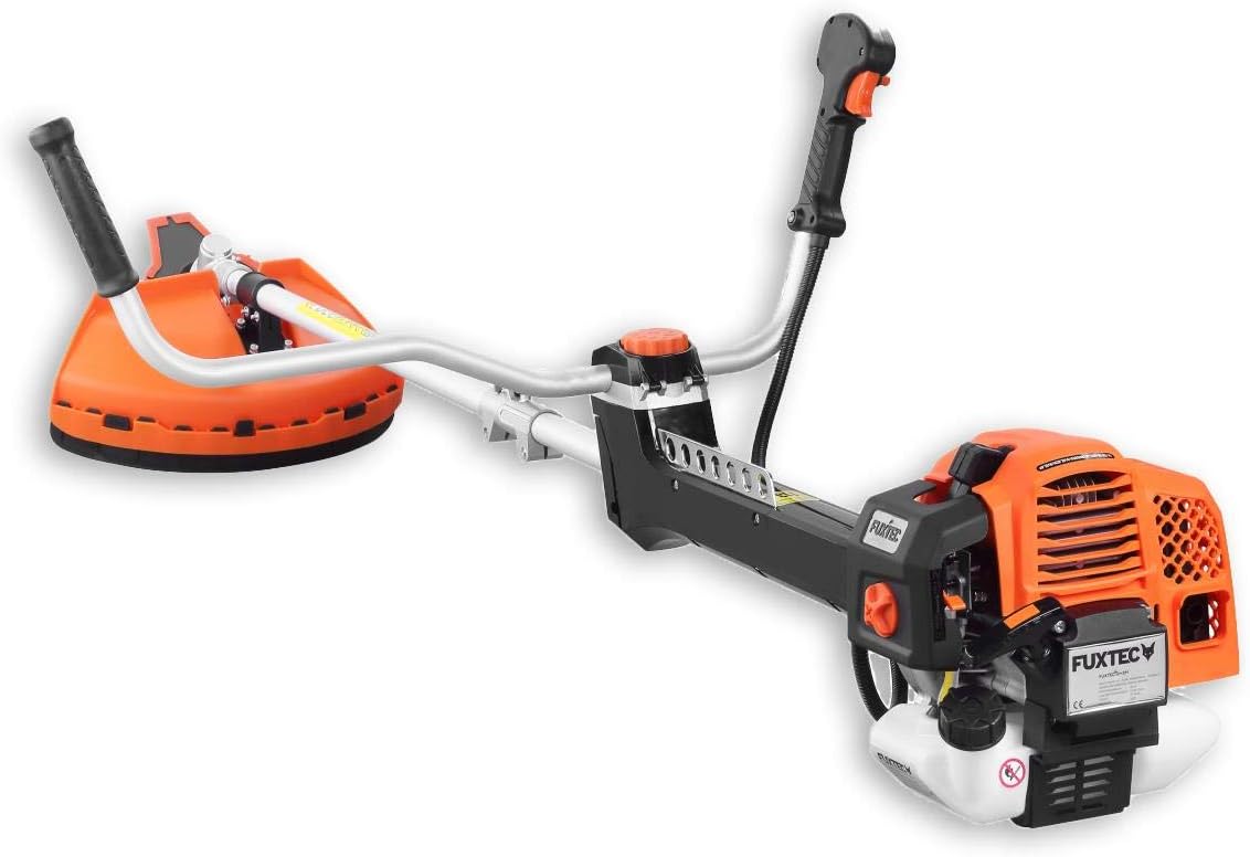 FUXTEC Profi Benzin Motorsense FX-PS162 – Profisense mit 62ccm, Faden und Komfort-Tragegurt – Rasentrimmer mit Antivibrationssystem – 2-Takt Freischneider Fadenspule