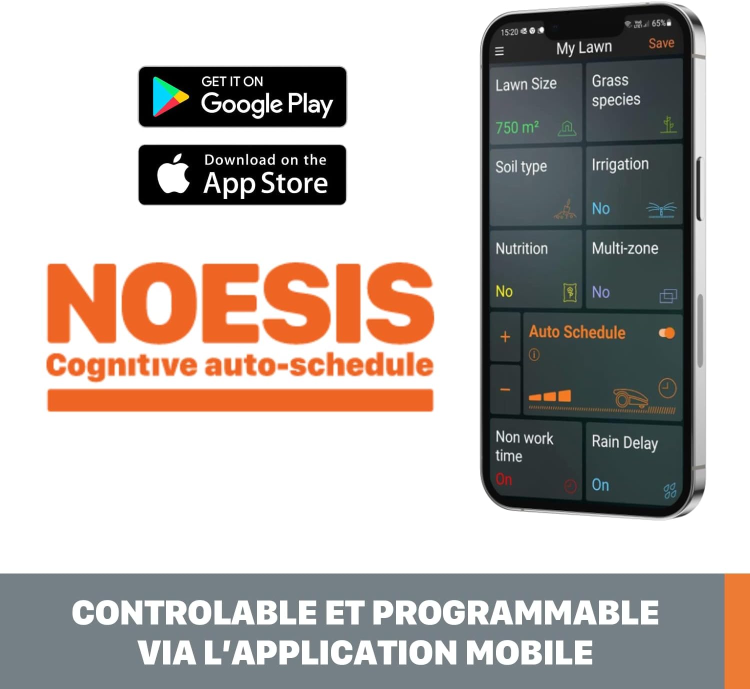 WORX Landroid M WR141E Mhroboter/Akkurasenmher für kleine Grten bis 500 qm/Selbstfahrender Rasenmher für einen sauberen Rasenschnitt, Bunt