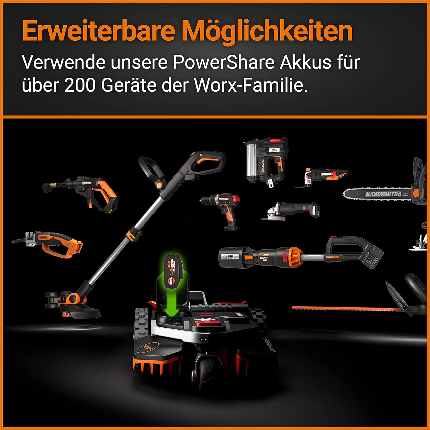 WORX Landroid M WR141E Mhroboter/Akkurasenmher für kleine Grten bis 500 qm/Selbstfahrender Rasenmher für einen sauberen Rasenschnitt, Bunt