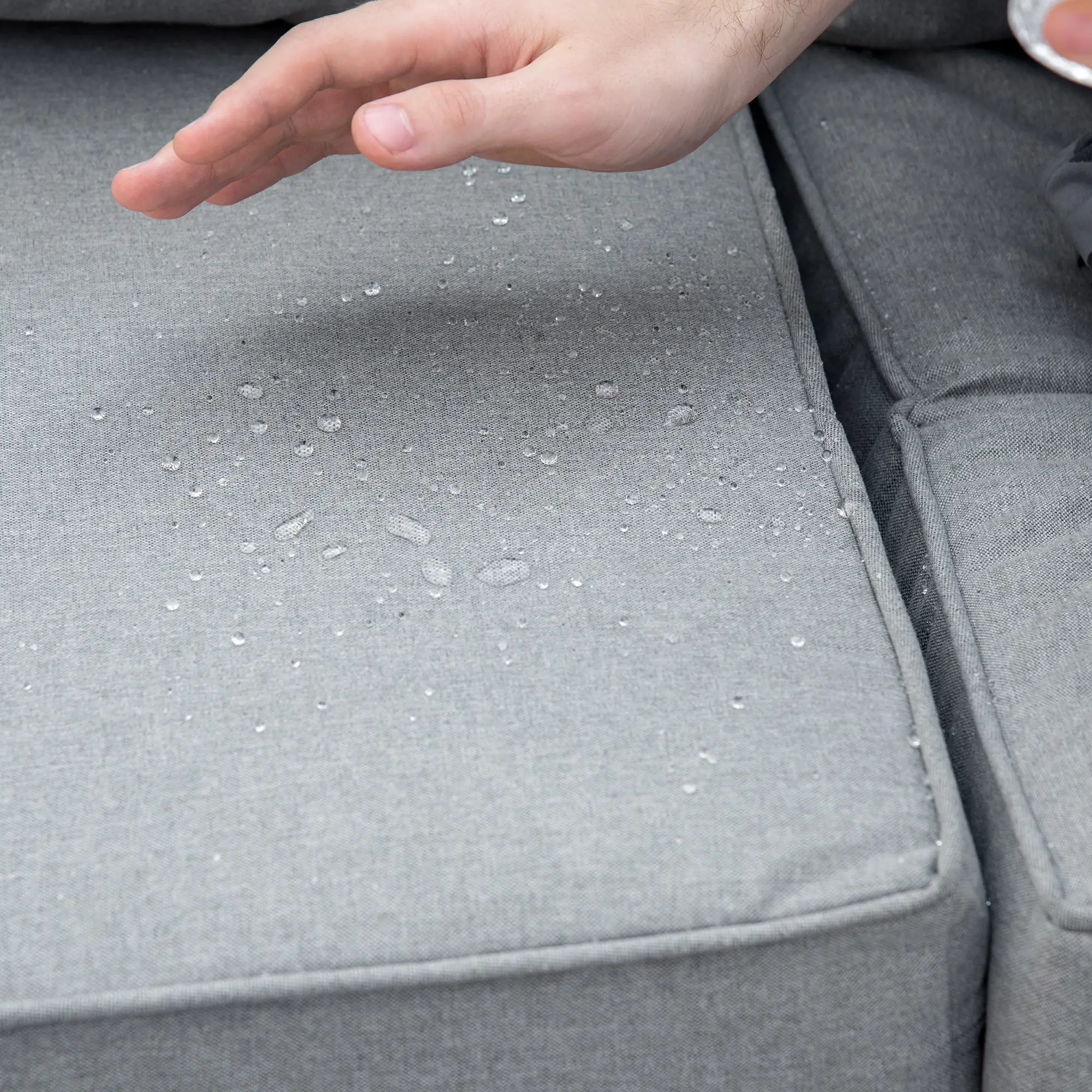 Outsunny Gartenmöbelset Rattan 5-teilig Outdoor Sofa Beistelltisch Aluminium