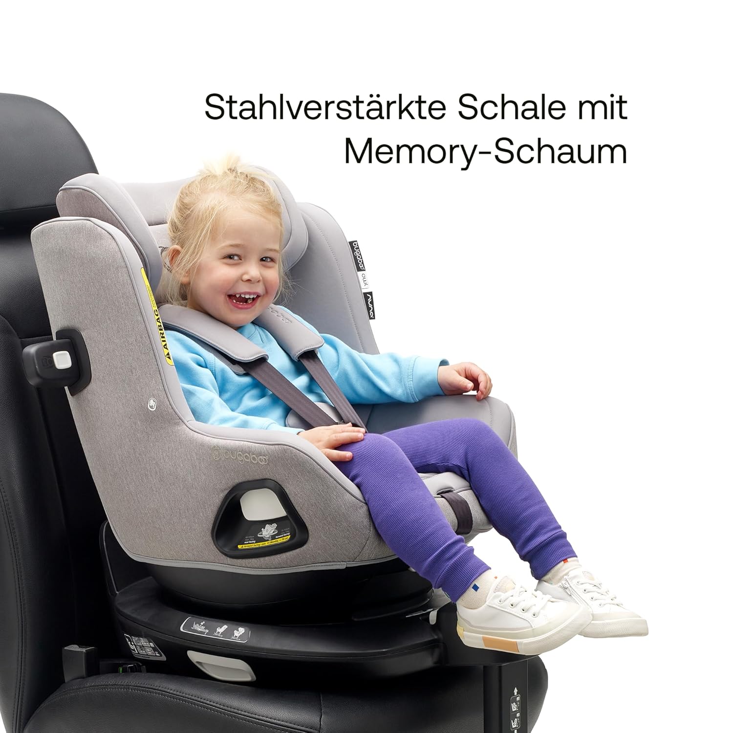 Bugaboo Owl by Nuna Isofix Kindersitz von der Geburt bis 4 Jahre, 0-18 kg. 360 Grad drehbar, Gruppe 0+/1, ultimativer Komfort und Sicherheit, verstärkte Schale und seitlicher Aufprallschutz, Grey