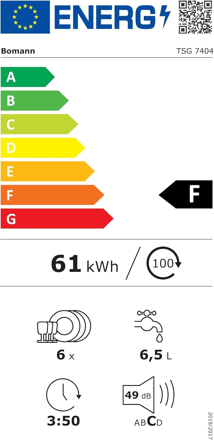 Bomann Mini Geschirrspüler mit Wasseranschluss | inkl. Schlauch | Tisch Geschirrspüler leise | Mini Spülmaschine für kleine Küchen/Camping | Spülmaschine klein m. Überlaufsicherung | TSG 7405 schwarz