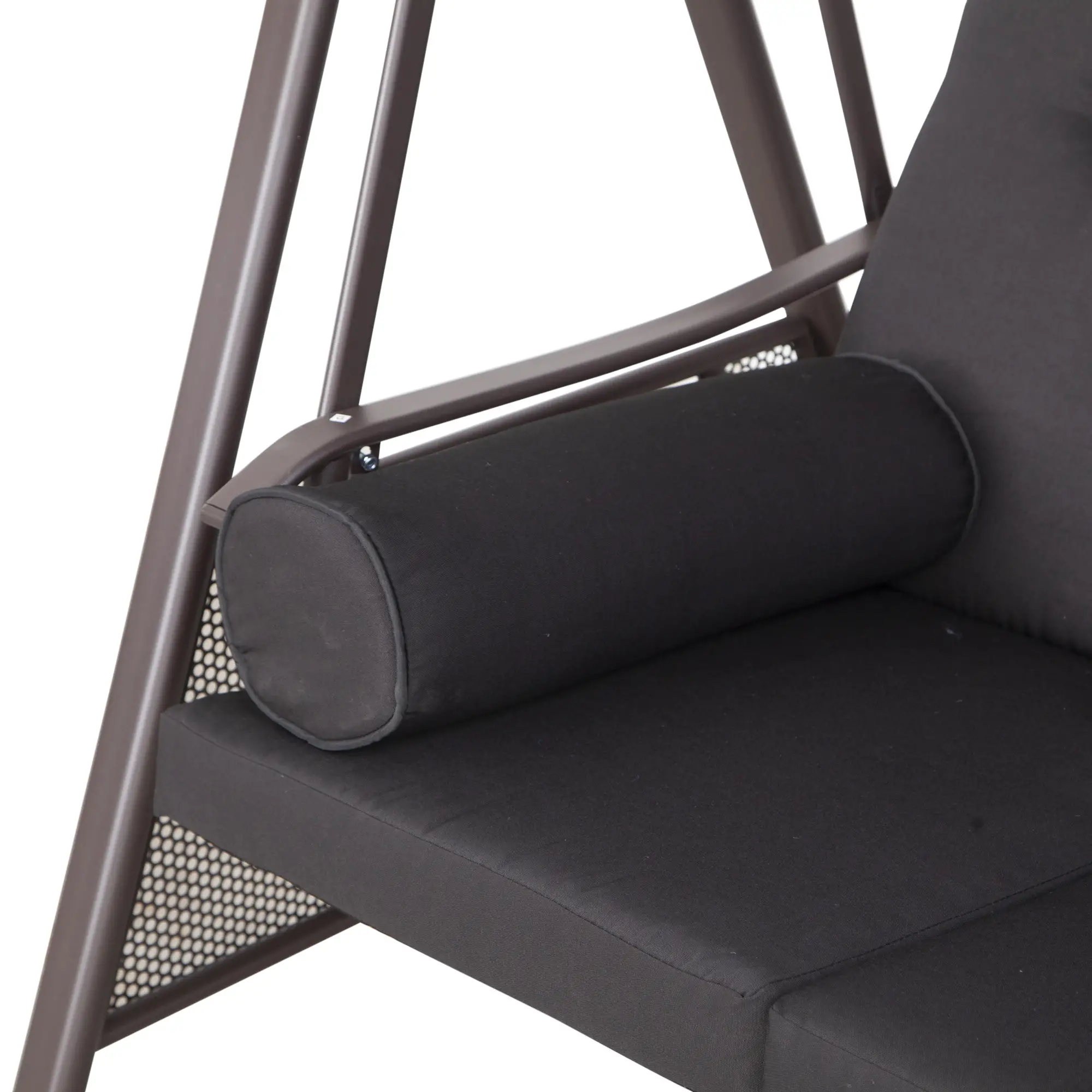 Outsunny 3-Sitzer Hollywoodschaukel mit Sonnendach & Kissen – Schwarz