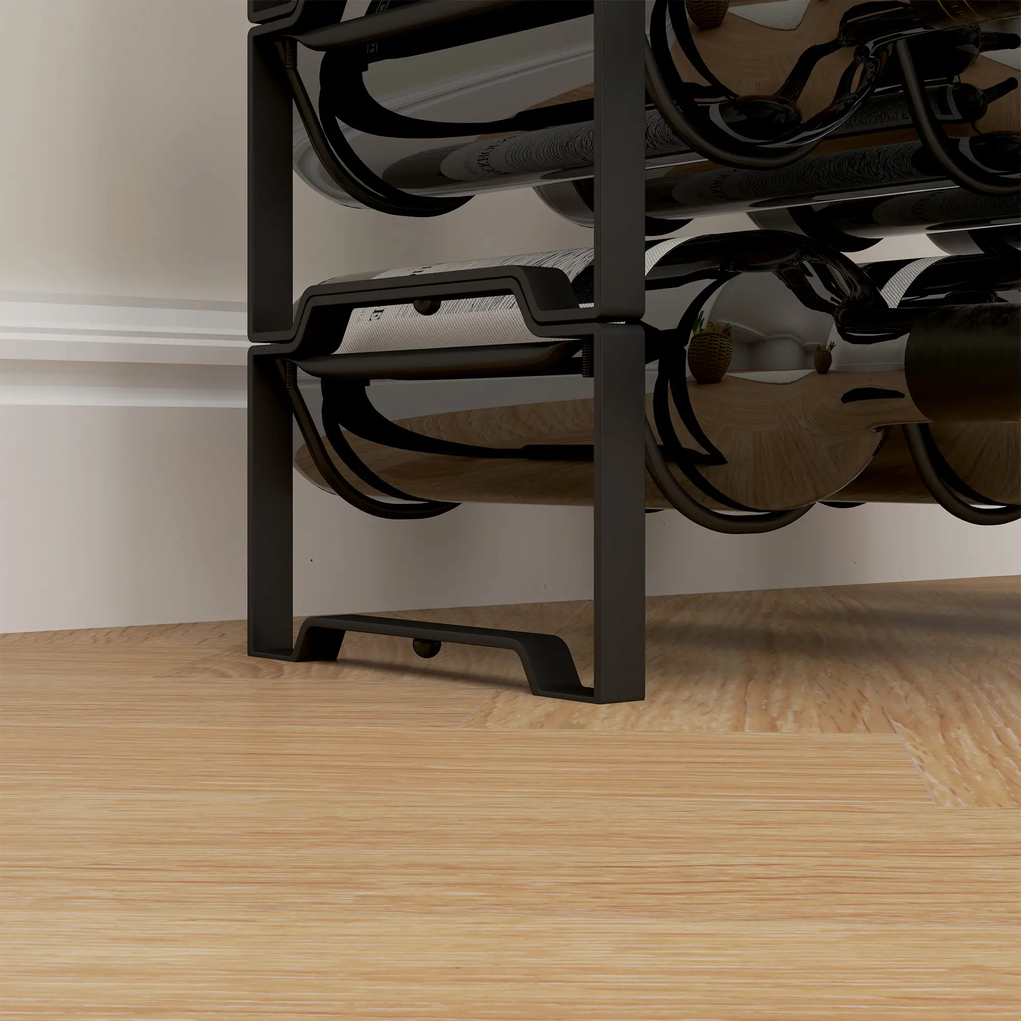 HOMCOM Weinregal Flaschenregal 16 Flaschen stapelbar wellenförmig