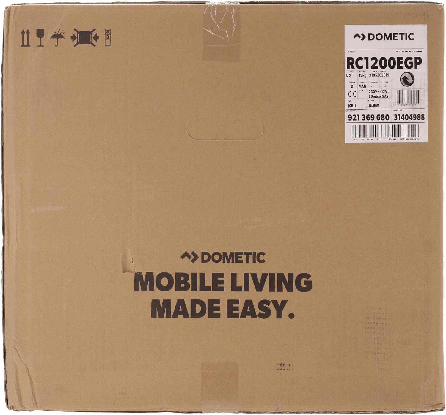 Dometic CombiCool RC 1200 EGP - silent, electrical absorber cooler with gas connection 50 mbar, 40 liters, 12 V and 230 V for car, truck and socket