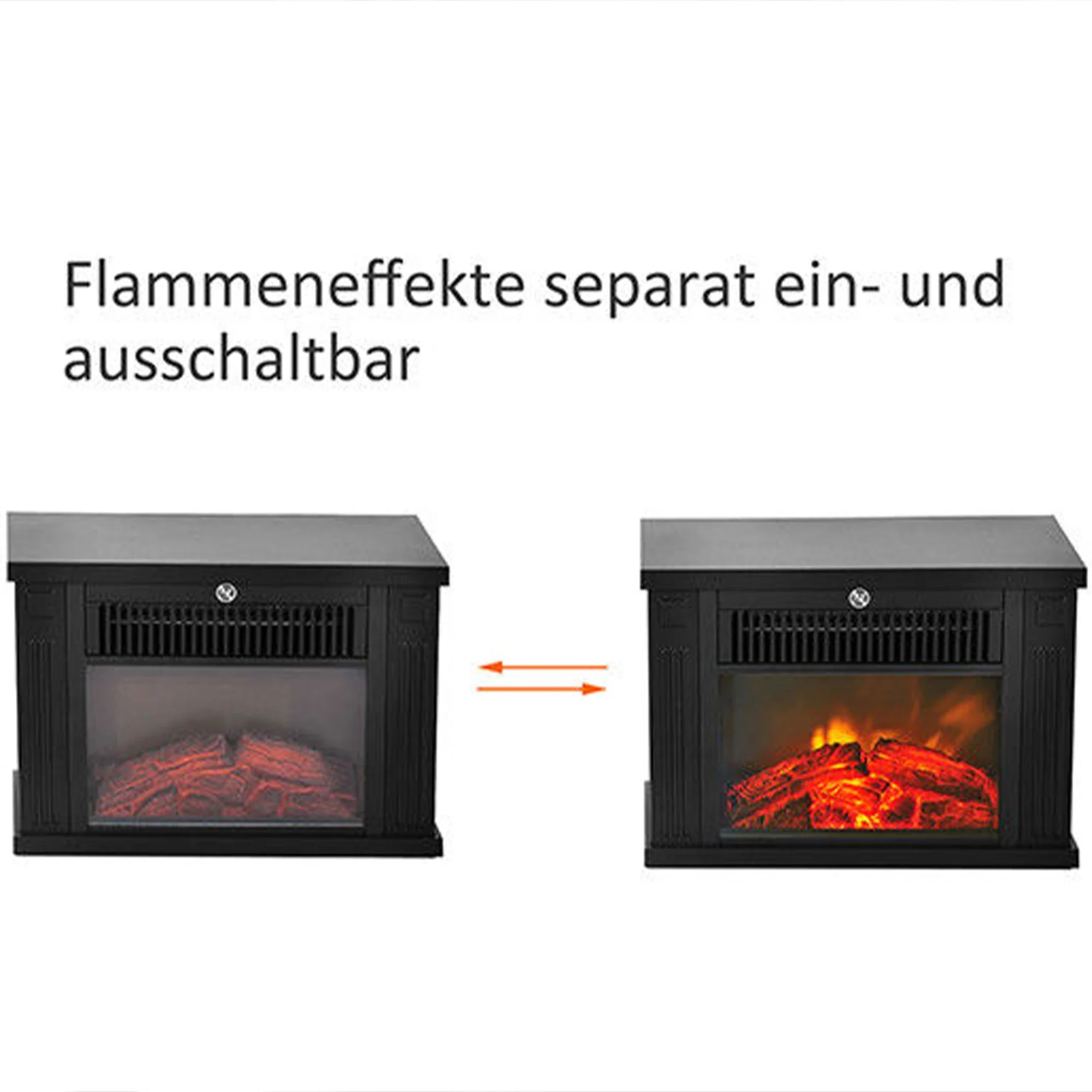 HOMCOM Elektrokamin mit Flammeneffekt & 2 Heizstufen
