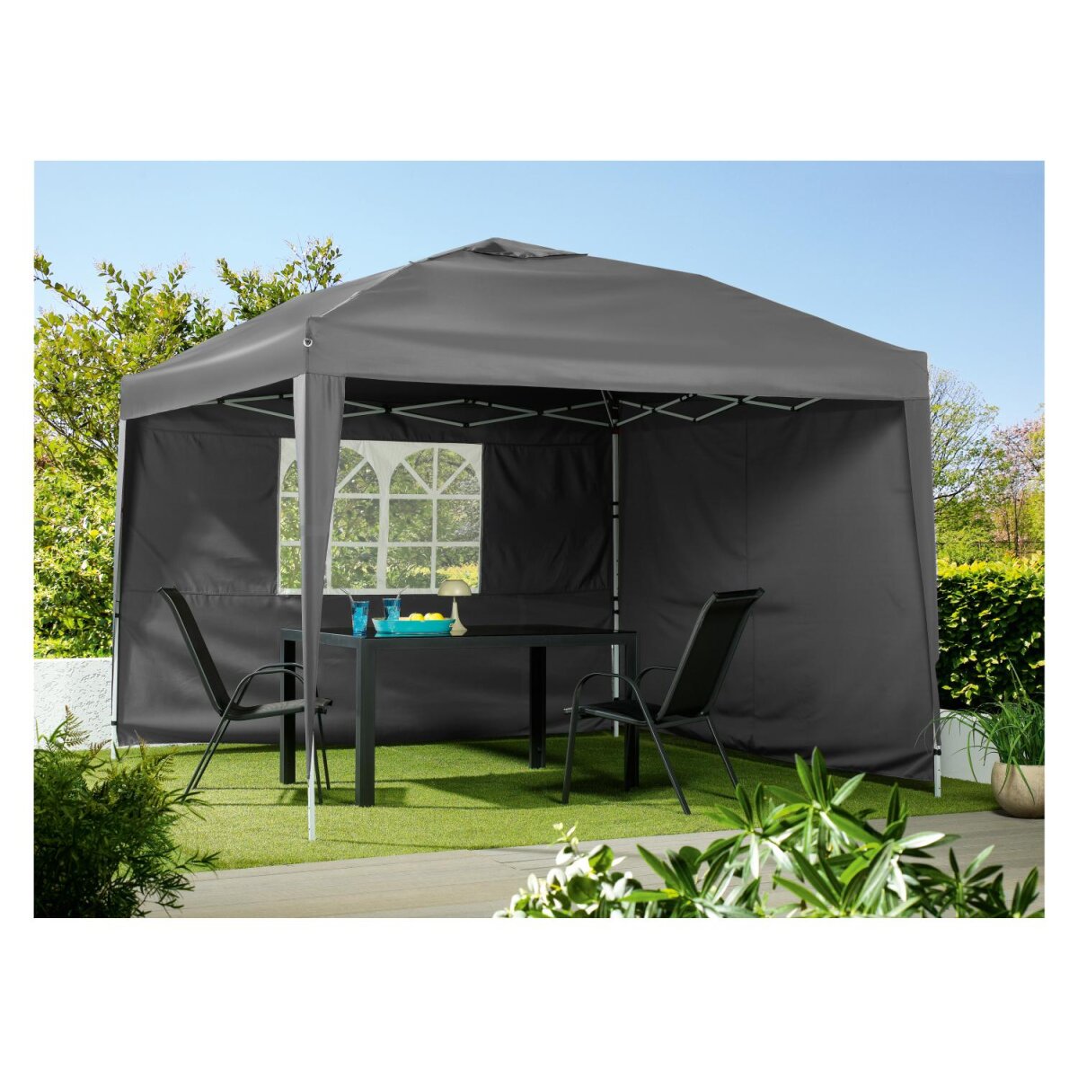 LIVARNO home Faltpavillon, mit 2 Wänden, grau - B-Ware sehr gut