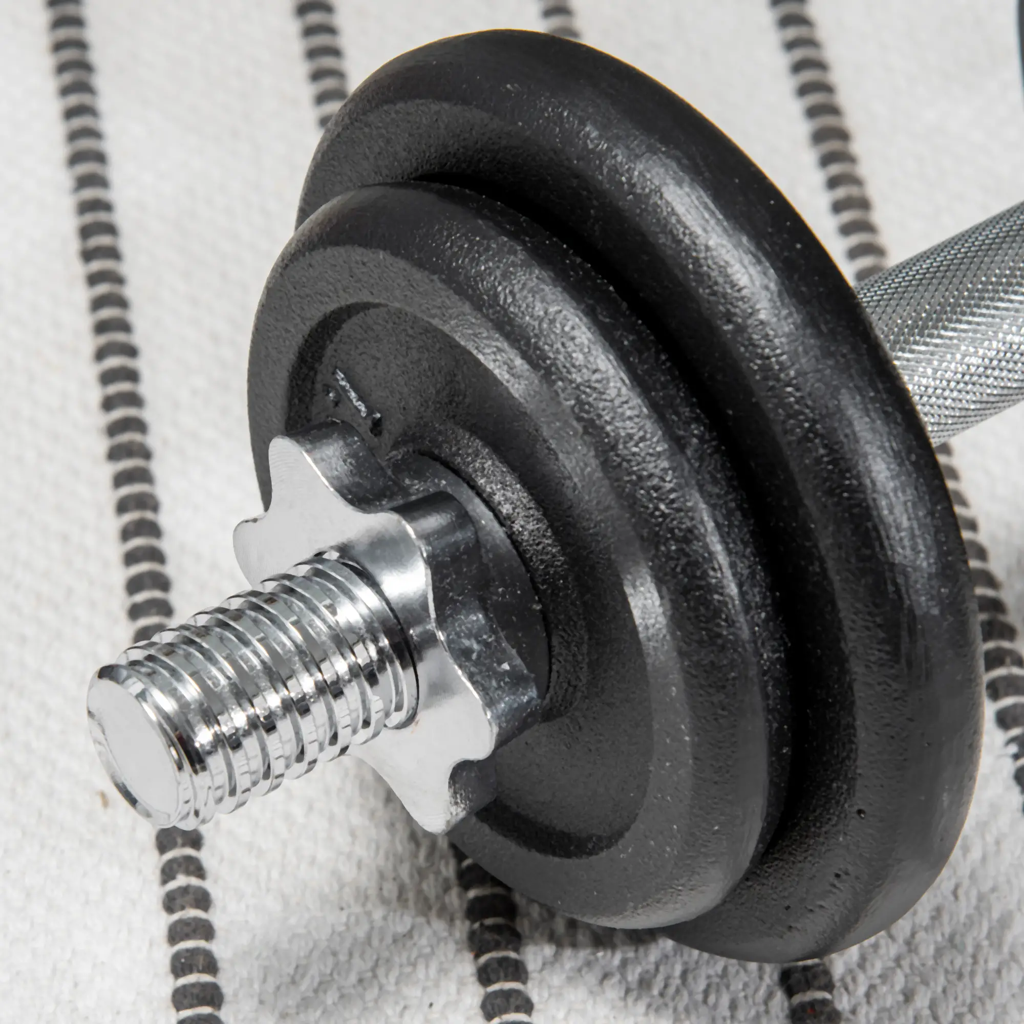 HOMCOM Hantelnset 2-in-1 Kurzhantel Langhantel kombinierbar Eisen