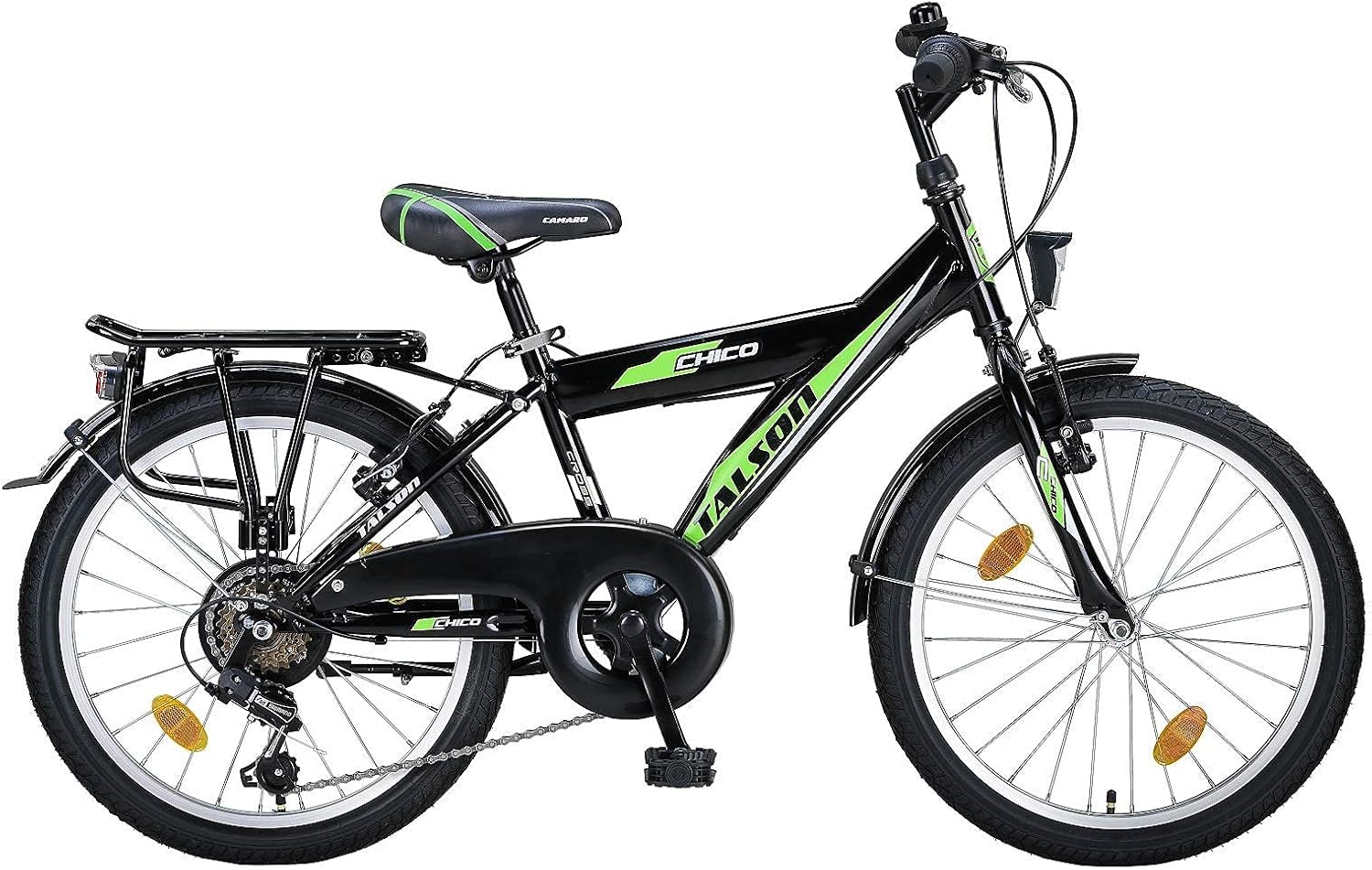 Talson 20 Zoll Kinderfahrrad mit 6-Gang und Beleuchtung nach STVO Blackgreen