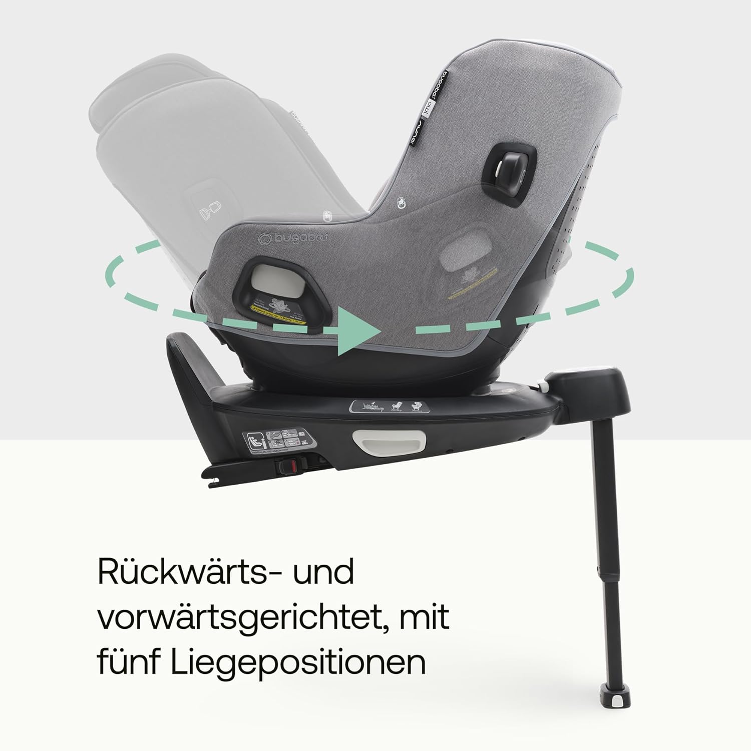 Bugaboo Owl by Nuna Isofix Kindersitz von der Geburt bis 4 Jahre, 0-18 kg. 360 Grad drehbar, Gruppe 0+/1, ultimativer Komfort und Sicherheit, verstärkte Schale und seitlicher Aufprallschutz, Grey