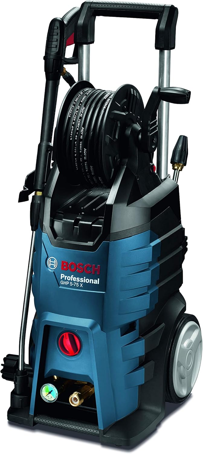 Bosch Professional Hochdruckreiniger GHP 5-75 X (max. Druck 185 bar, 2.600 Watt, inkl. Bosch-Pistole, Rotordüse, verstellbare 3-in-1-Lanze)