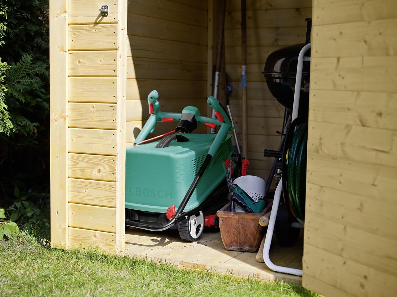 Bosch Elektro Rasenmher ARM 34 (Grasfangbox, Karton, Schnitthhe: 20-70 mm, Schnittbreite: 34 cm, 11 kg, 1.300 W)