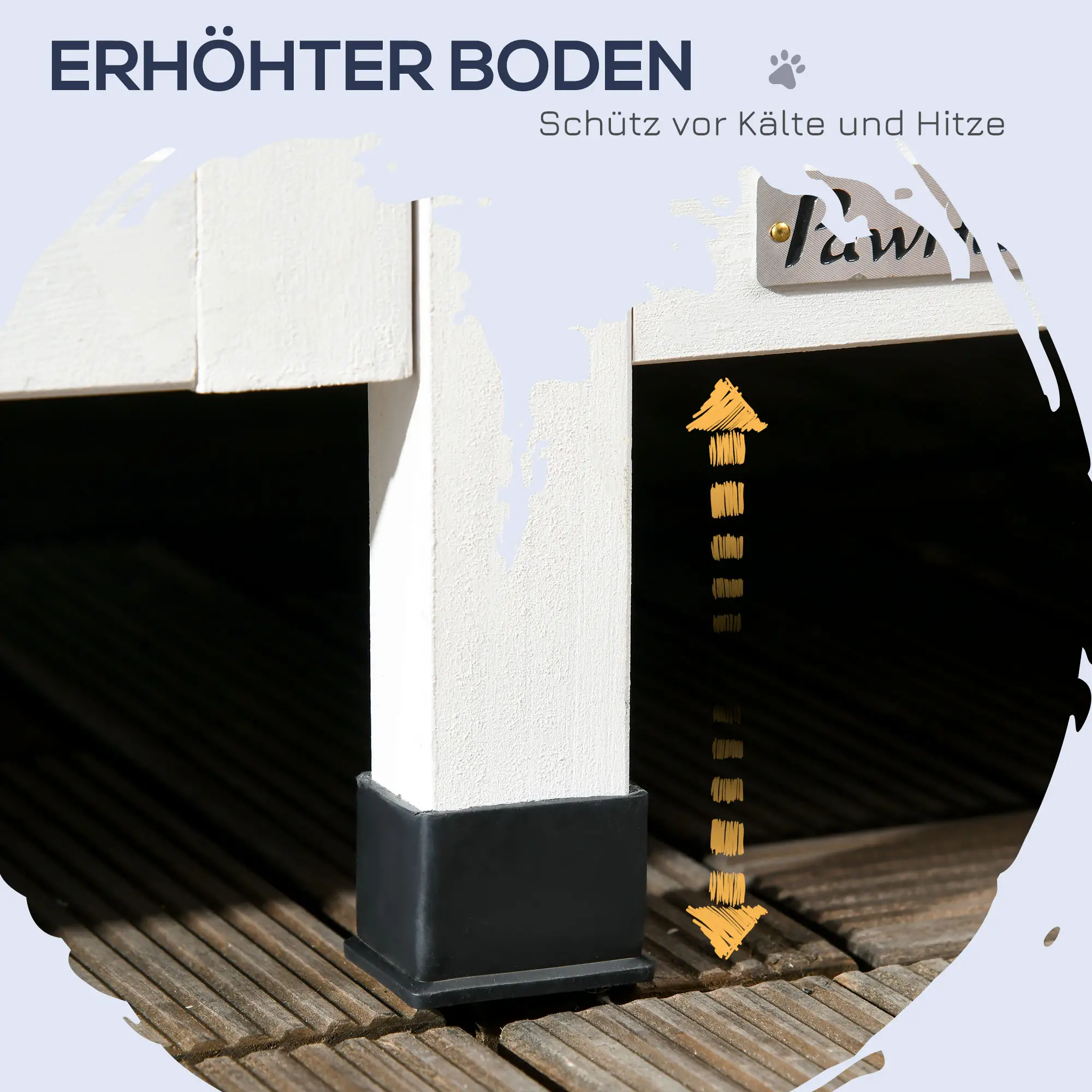 PawHut Outdoor Katzenhaus 2 Etagen mit Asphaltdach Blumenkasten