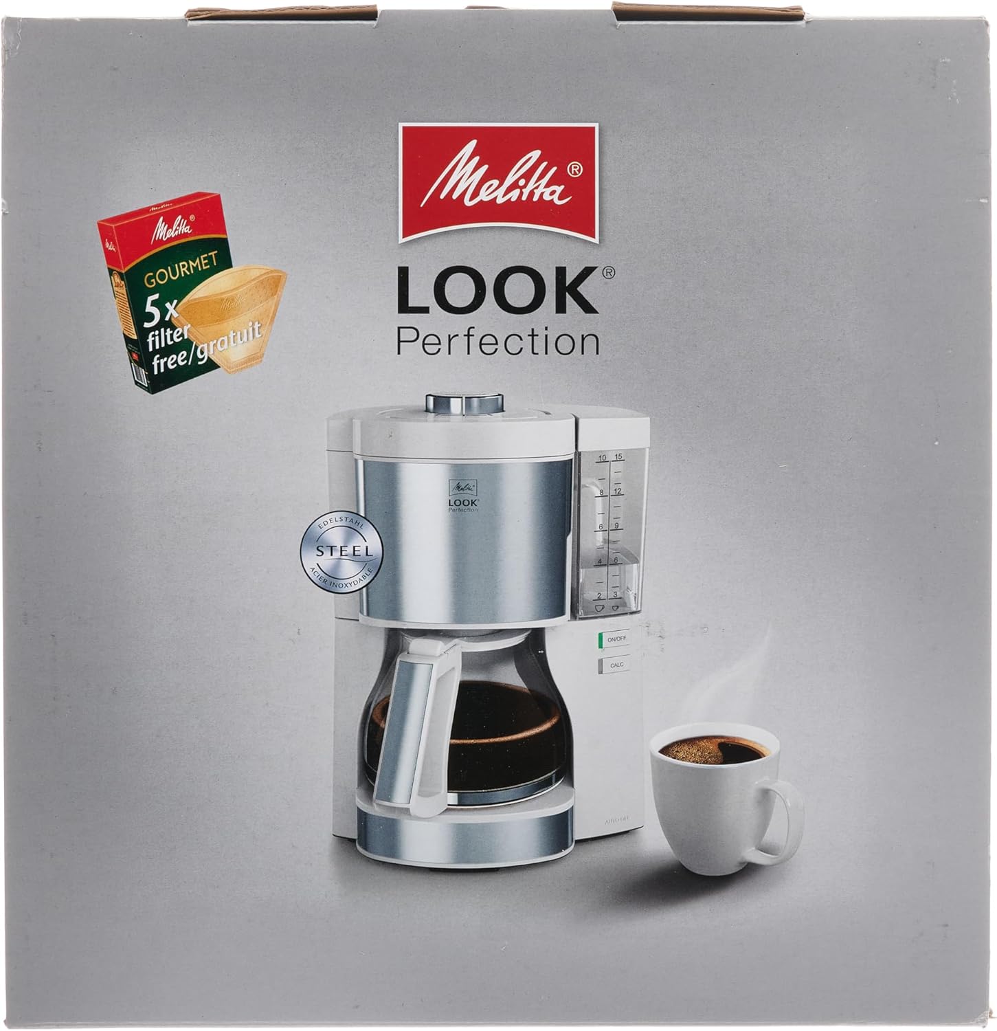Melitta Look Perfection - Filterkaffeemaschine - mit Thermokanne - Tropfstopp - 10 Tassen - Schwarz (1025-16)