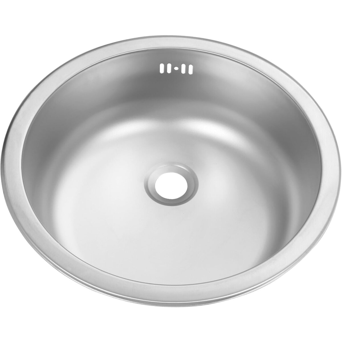 Respekta Rundbeckenset, Edelstahl Spülbecken / 1 Becken Einbauspüle in ‎45 x 45 x 16 cm - B-Ware neuwertig