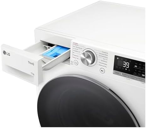 LG F4WV7080, Klasse A, Frontlader-Waschmaschine 8 kg, 1400 U/Min, AI Direct Drive, Wi-Fi, Tiefenreinigung mit Dampf, Große Kapazität, TRIPLE A, Außentür aus Sicherheitsglas, 62 x 60 x 85 cm ꟷ Weiß