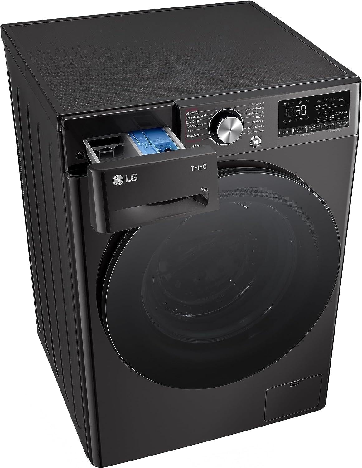 LG F4WV7080, Klasse A, Frontlader-Waschmaschine 8 kg, 1400 U/Min, AI Direct Drive, Wi-Fi, Tiefenreinigung mit Dampf, Groe Kapazitt, TRIPLE A, Auentür aus Sicherheitsglas, 62 x 60 x 85 cm Wei