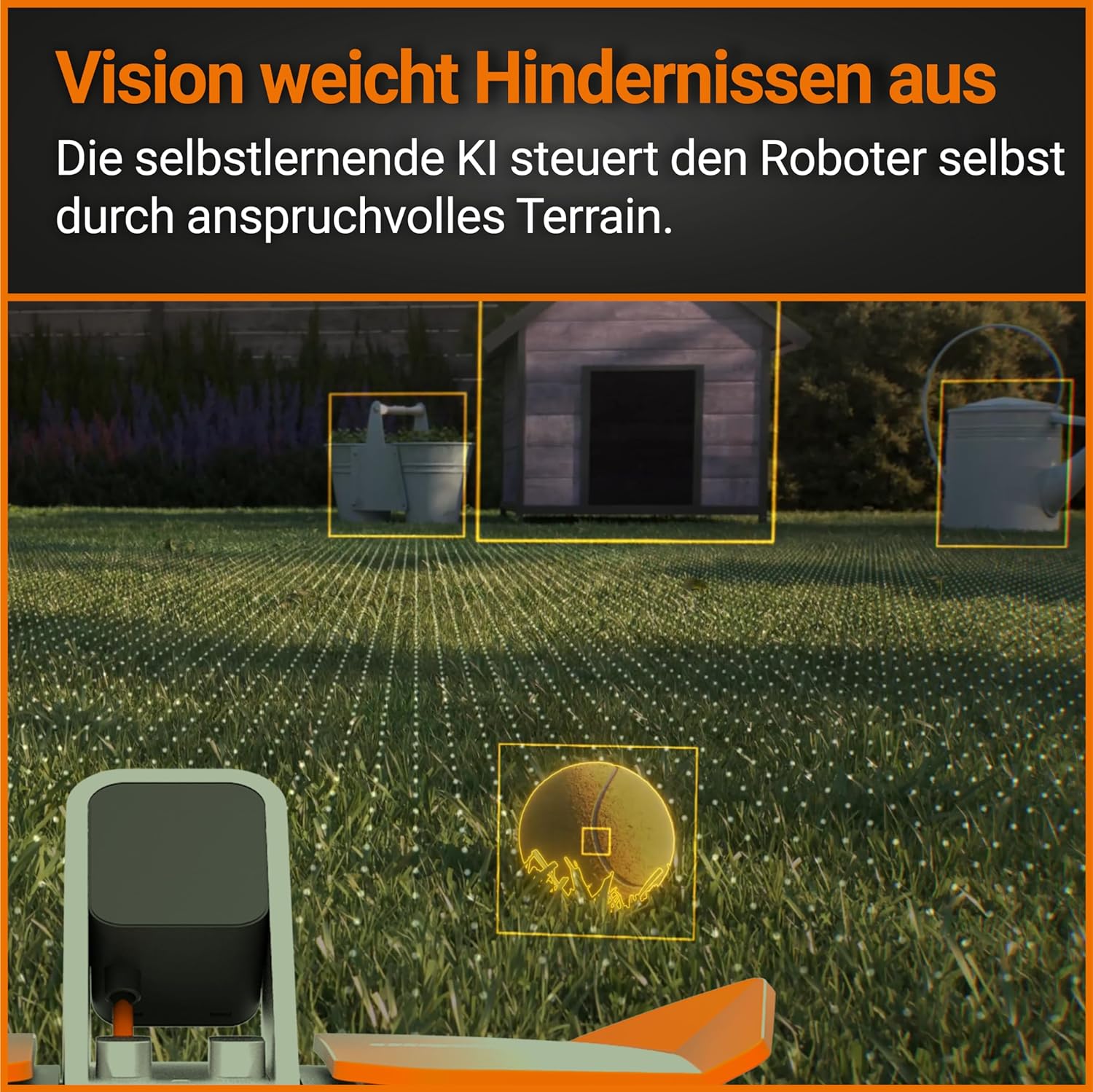 WORX Landroid M WR141E Mhroboter/Akkurasenmher für kleine Grten bis 500 qm/Selbstfahrender Rasenmher für einen sauberen Rasenschnitt, Bunt