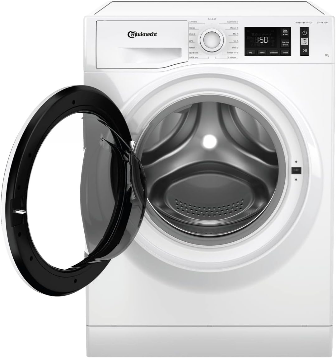 Bauknecht W Active 711 B Waschmaschine-Frontlader/ 7kg/ 1400 U/min/Kraftvolle Fleckentfernung/Dampf Programme/Steam Hygiene mit Antivirus/Steam Refresh/Stopp&Add Funktion/Dynamic Inverter-Motor