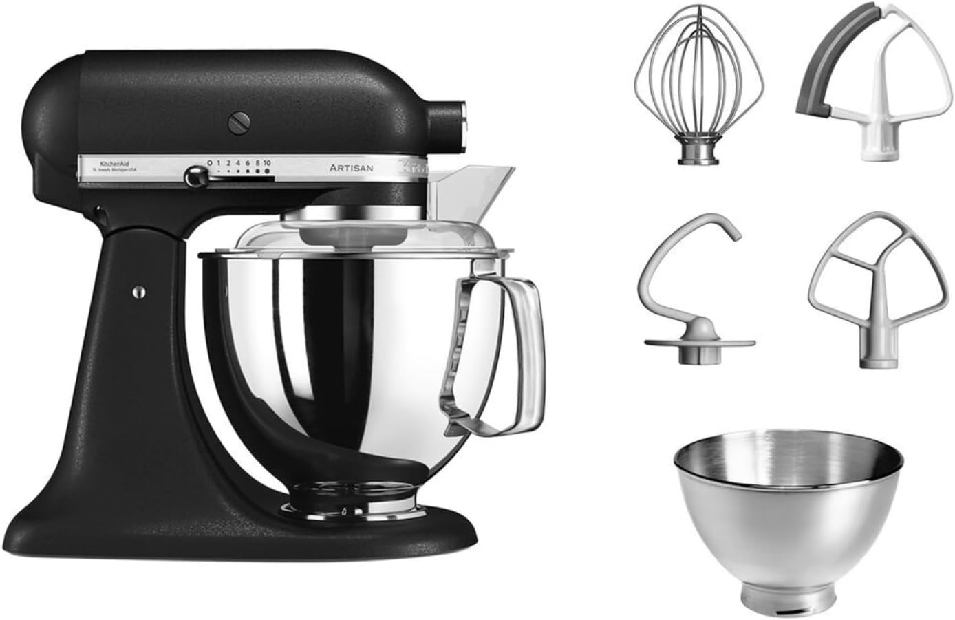 KitchenAid Küchenmaschine I Artisan I Kippbarem Food Processor I Teigknetmaschine mit 5 Zubehör | 2 Schüsseln aus Edelstahl | 4.8 L | Pistaccio