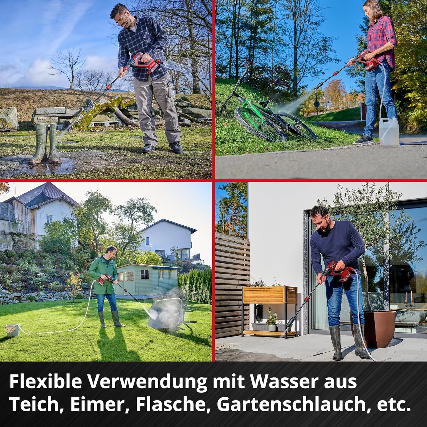 Einhell Akku-Druckreinigerpistole HYPRESSO 18/24-1 Power X-Change (18 V, 24 bar, Mobile Reinigung und Bewsserung, 240 L/h, inkl. Zubehr, ohne Akku & Ladegert)