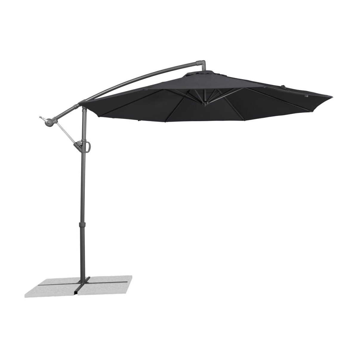 LIVARNO home Ampelschirm, 3 m, mit Handkurbel, anthrazit - B-Ware gut