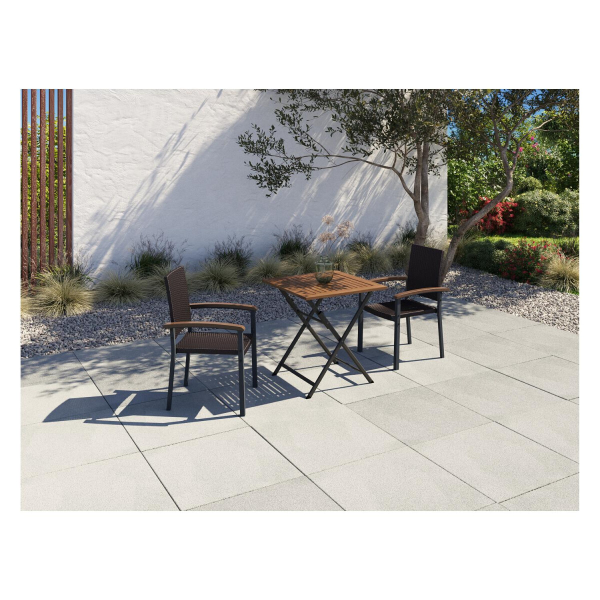 LIVARNO home Stapelstuhl »Valencia«, mit PE-Rattan Geflecht, braun/schwarz - B-Ware sehr gut