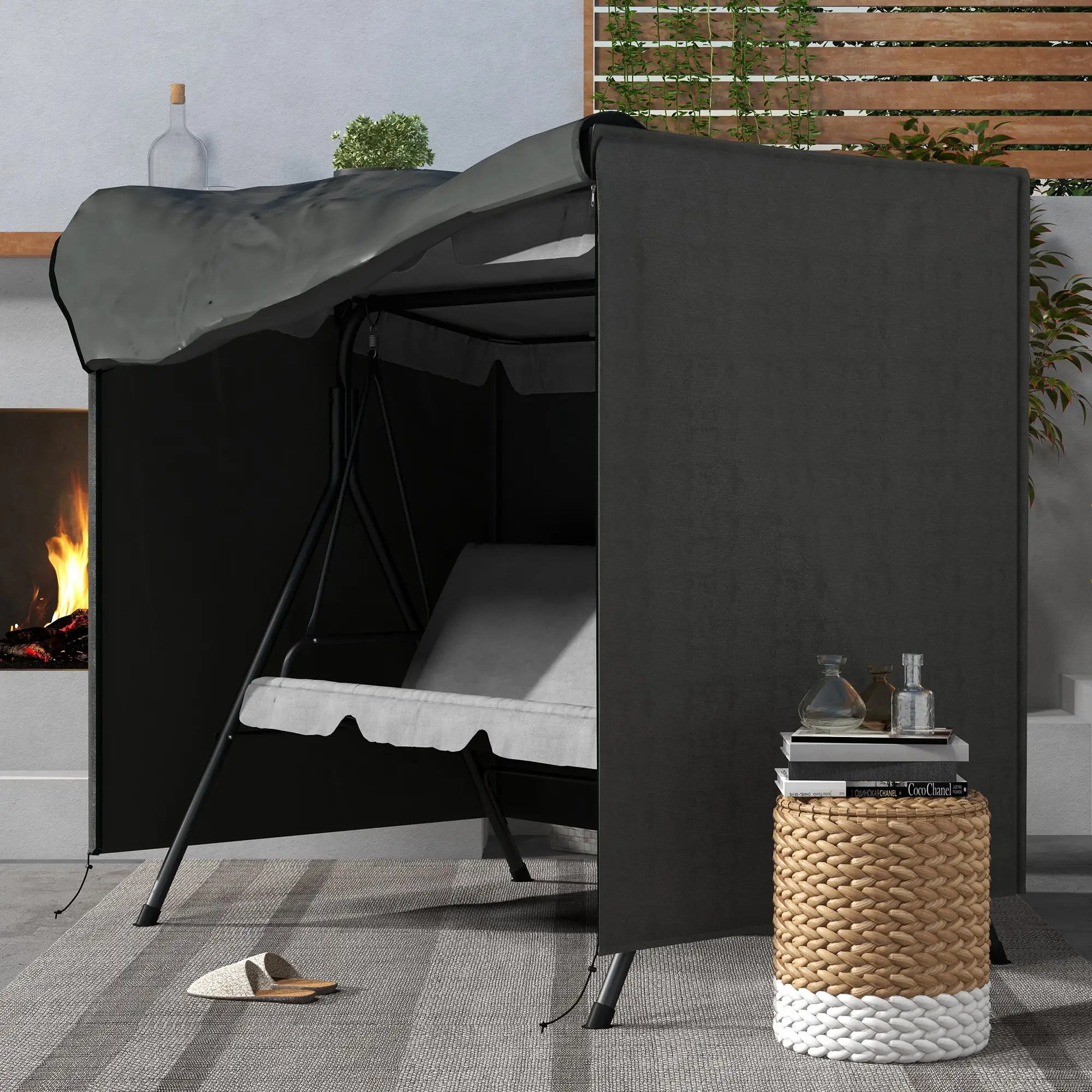 Outsunny Abdeckung Hollywoodschaukel witterungsresistent UV-Schutz