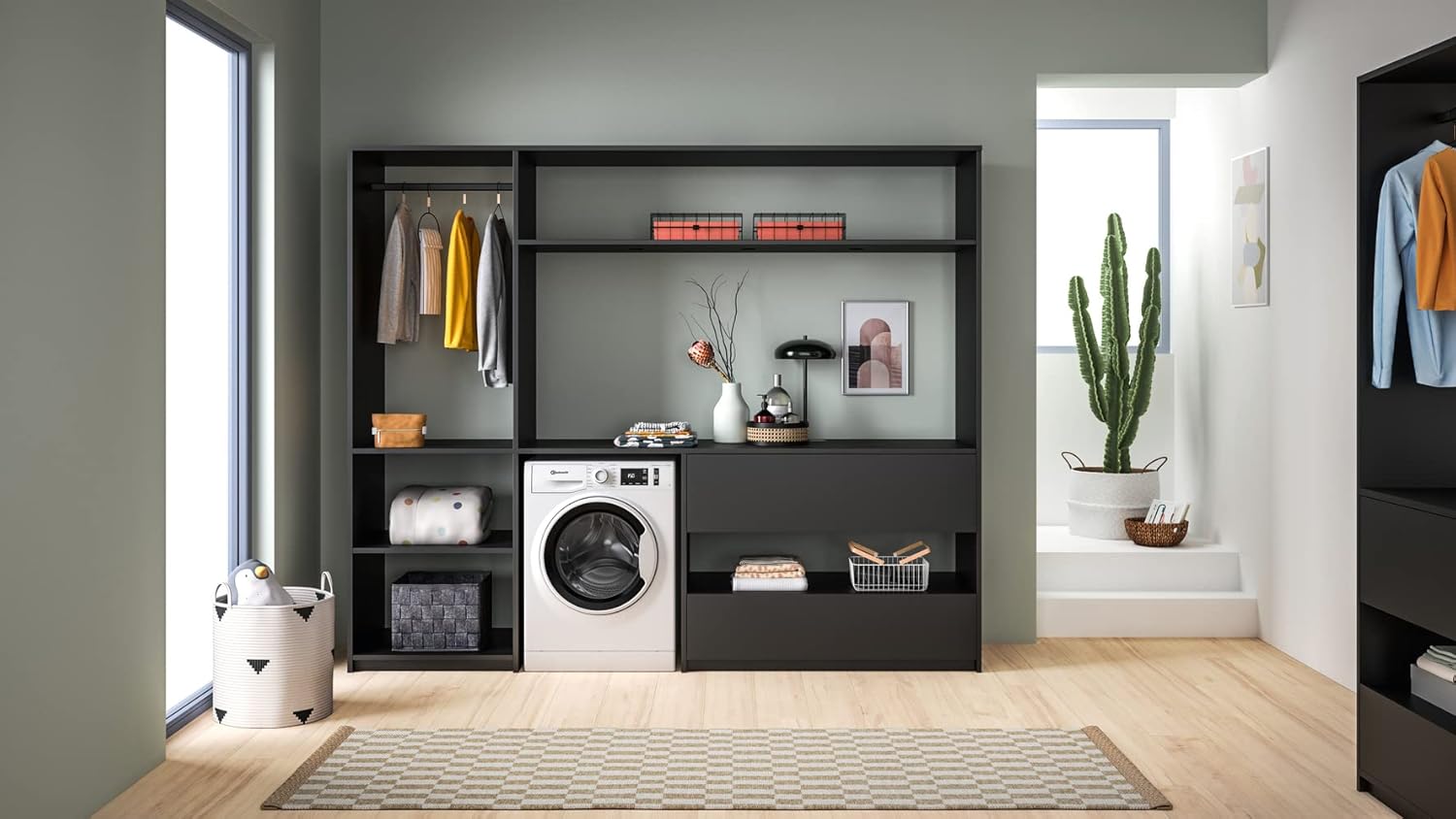 Bauknecht W Active 711 B Waschmaschine-Frontlader/ 7kg/ 1400 U/min/Kraftvolle Fleckentfernung/Dampf Programme/Steam Hygiene mit Antivirus/Steam Refresh/Stopp&Add Funktion/Dynamic Inverter-Motor