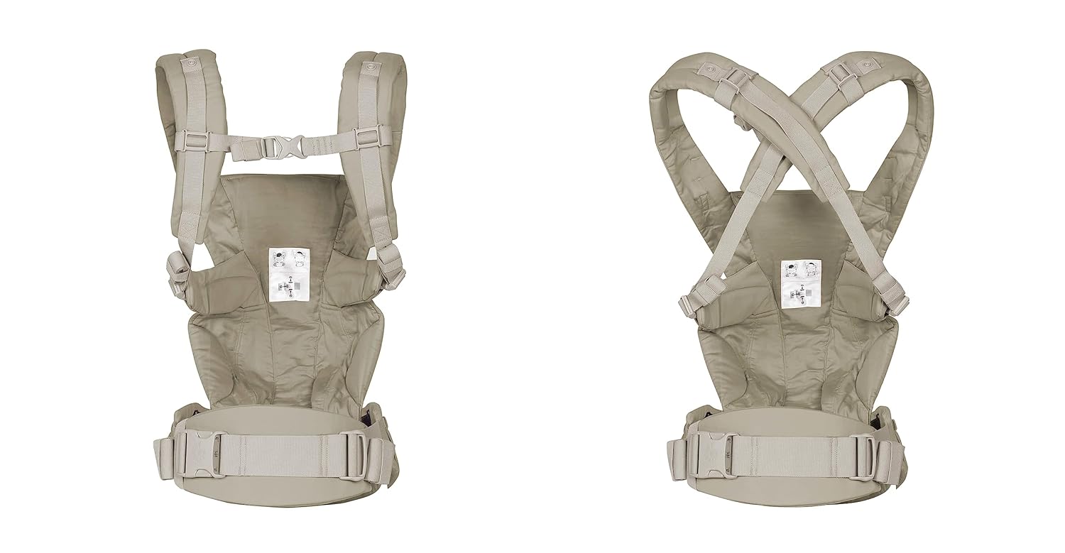 Ergobaby Omni Breeze Babytrage für Neugeborene ab Geburt bis 20kg, 4 Positionen SoftFlex Mesh Ergonomische Babybauchtrage Rückentrage Baby-Tragetasche, Natural Beige