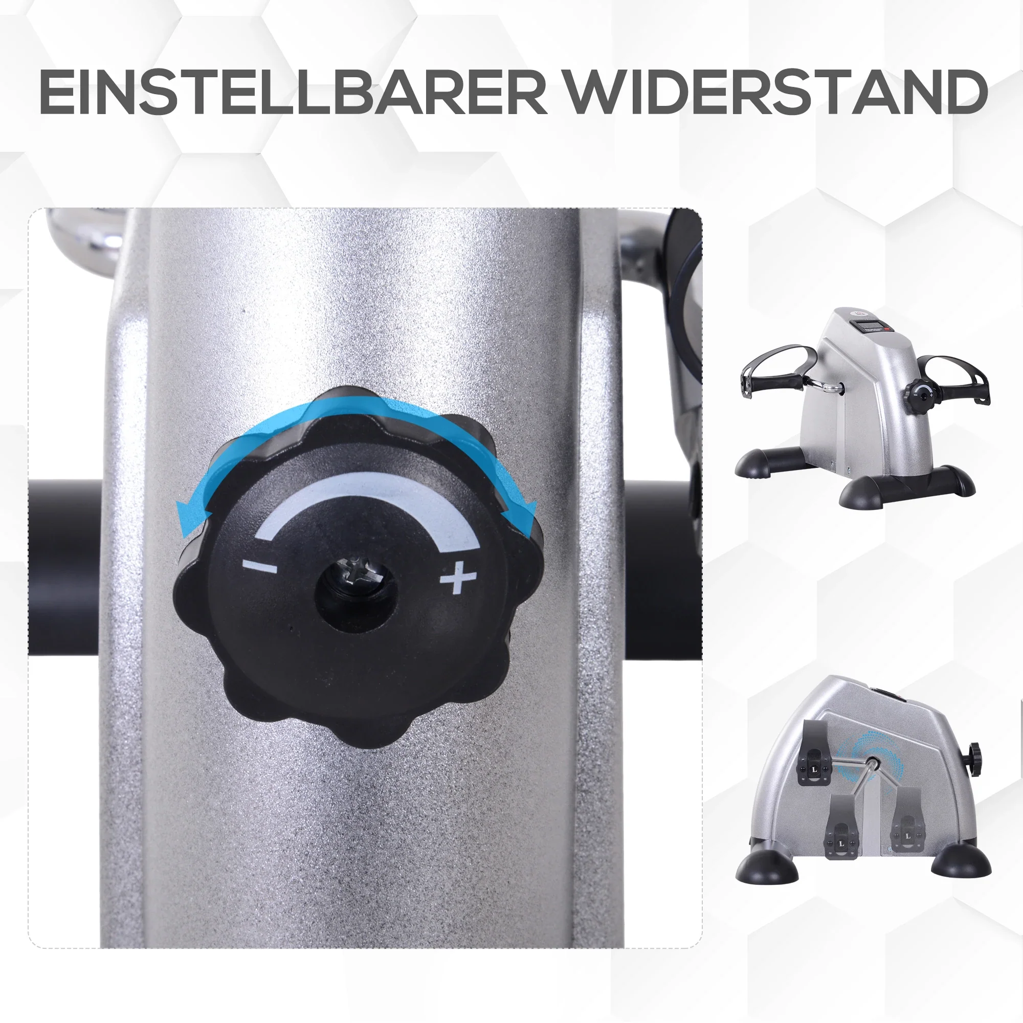 HOMCOM Mini Bike Pedaltrainer Heimtrainer LCD-Display verstellbar