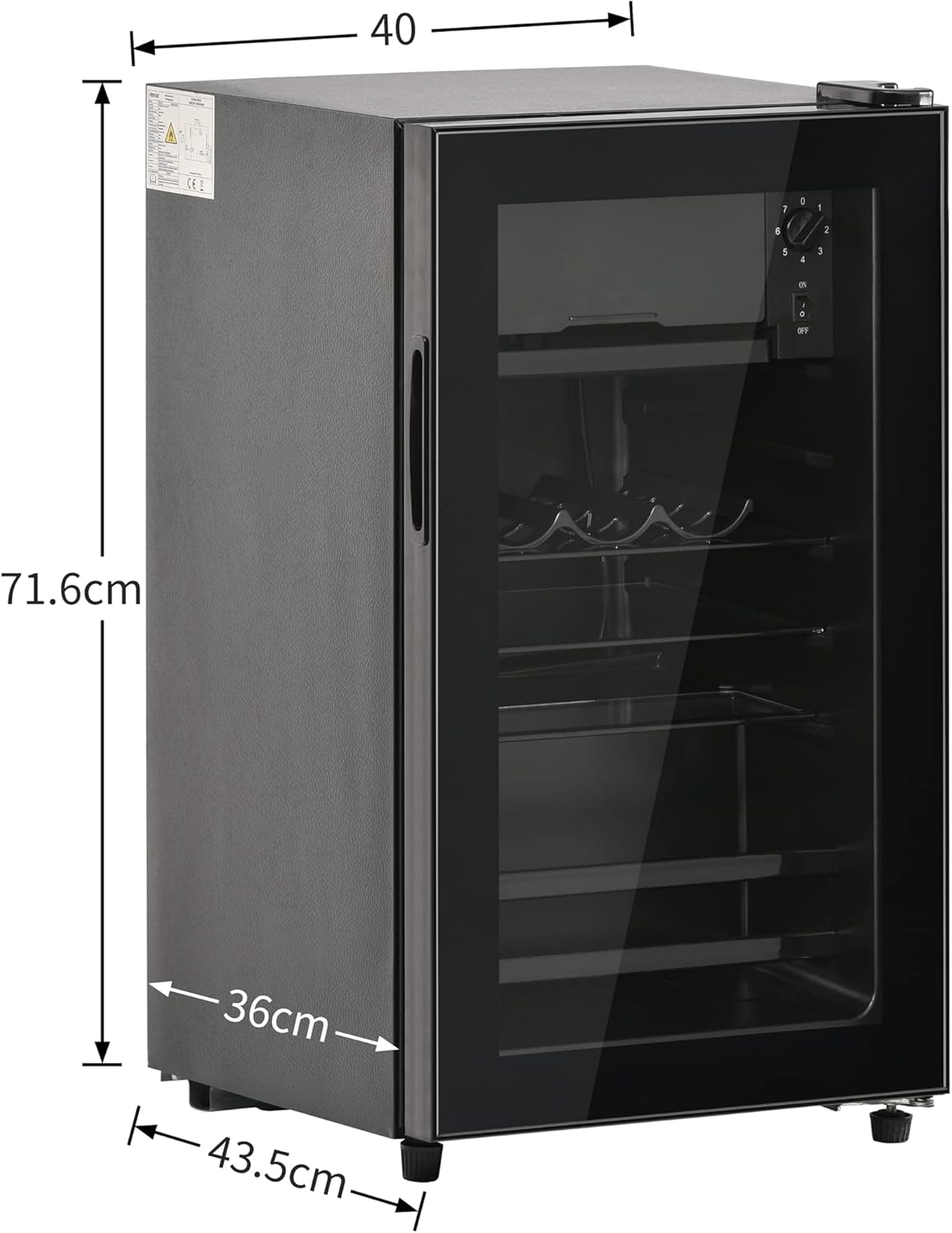 Merax Kühlschrank 128L, Freistehend Getränkekühler mit 120L-Kühlschrank + 8L-Gefrierschrank, mit LED-Innenbeleuchtung und Verstellbare Einlegeböden, Superleise für Restaurant, Bar, Getränke und Bier