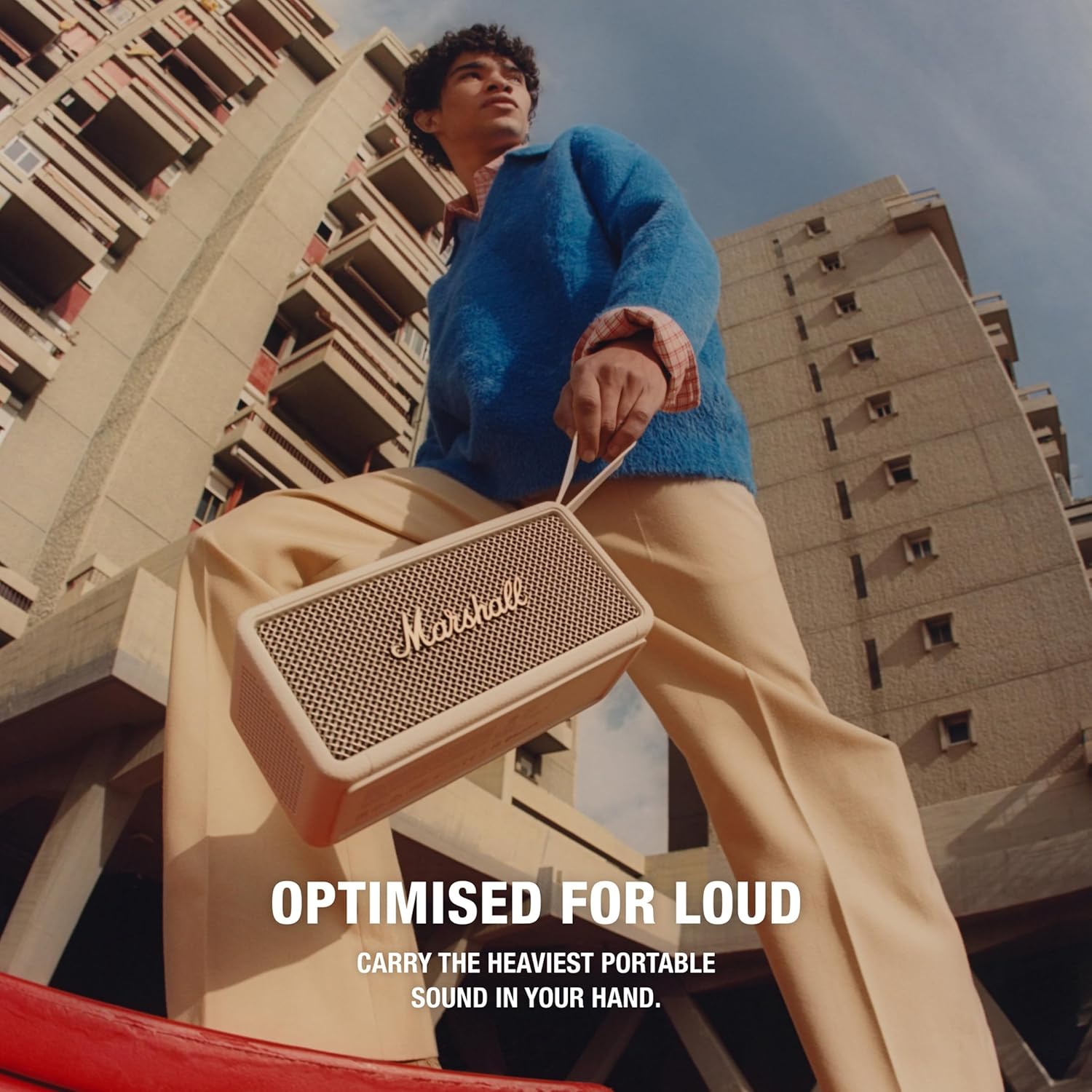 Marshall Middleton kabelloser tragbarer Bluetooth-Lautsprecher, über 20 Stunden tragbare Spielzeit, wasserfest IP67 – Crème