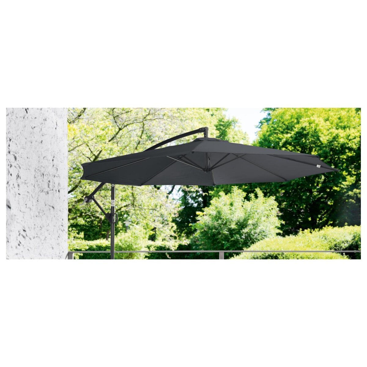 LIVARNO home Ampelschirm, 3 m, mit Handkurbel, anthrazit - B-Ware sehr gut