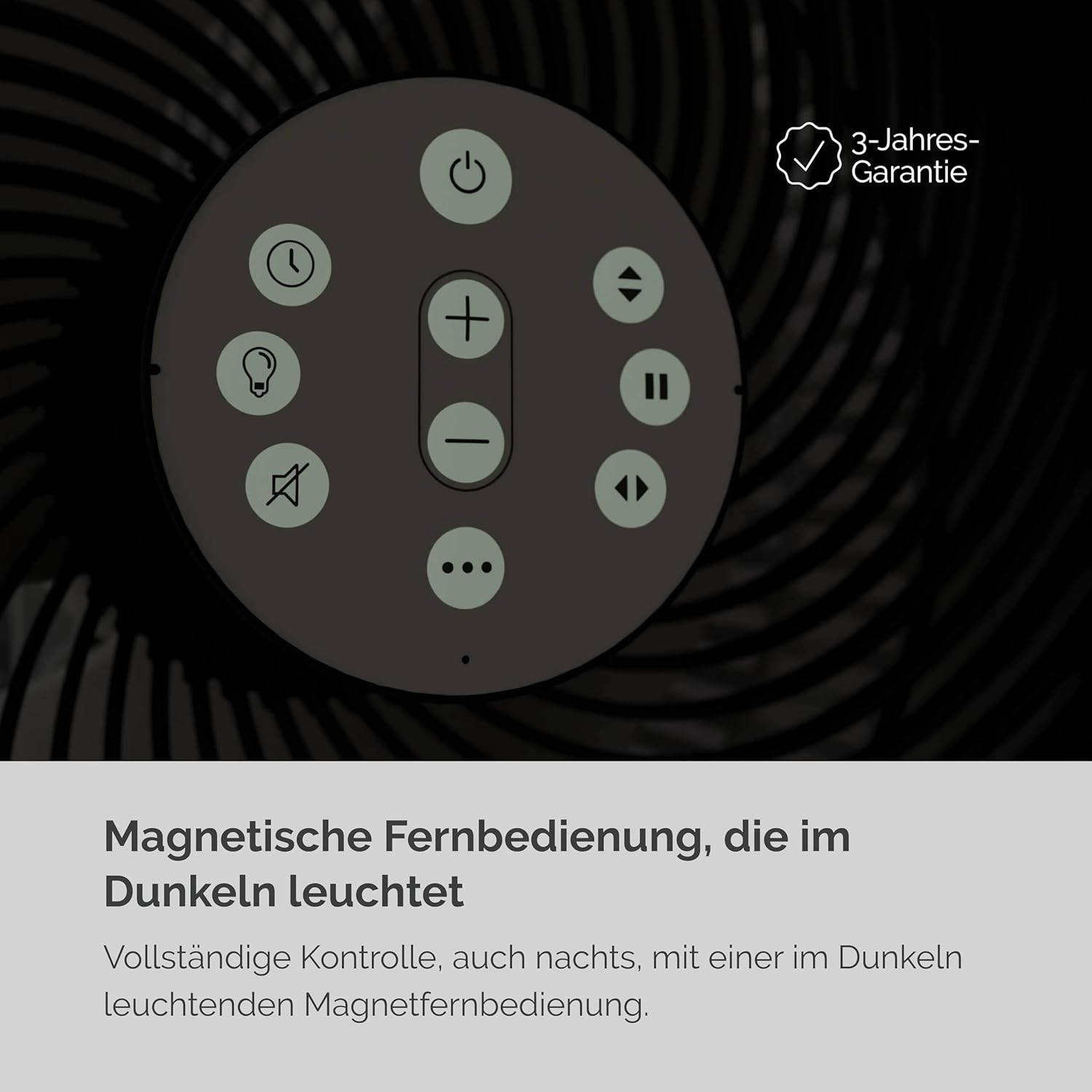 MEACO MeacoFan Sefte Tischventilator - 10 Luftumwälzer mit 12 Geschwindigkeiten - Horizontale und vertikale Oszillation - 3 Oszillationsbereiche - Ultraleise, ferngesteuerte Kühlung, Schwarz