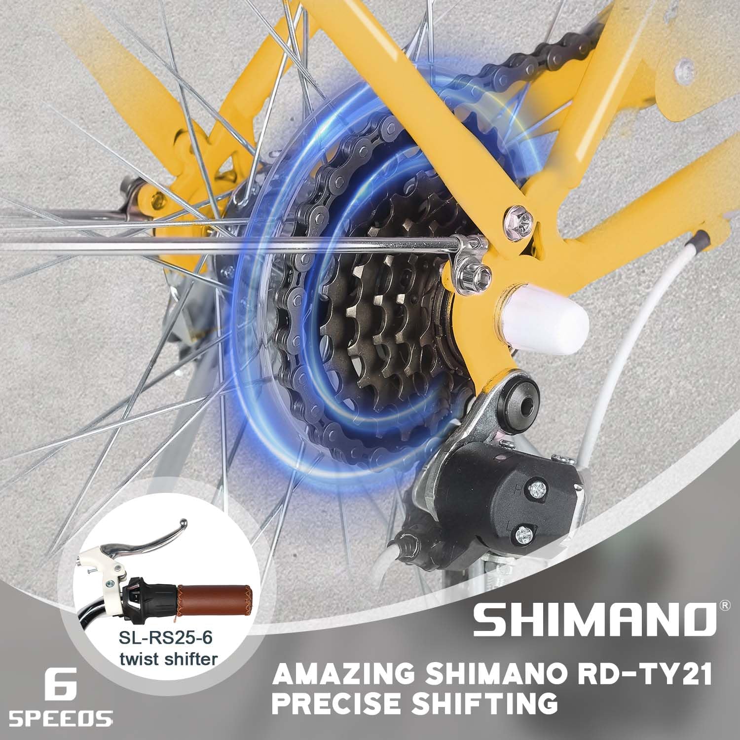 Glerc Missy 20 24 26 Zoll Mädchen City 6-Gang Hybrid Cruiser Fahrrad mit Weidenkorb für Jugend über 6-Jahre alt, mehrere Farben