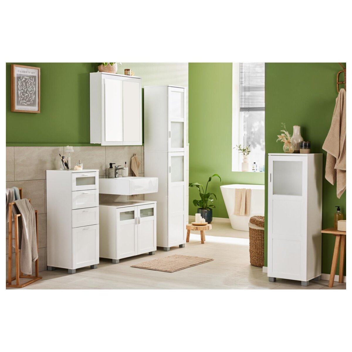 LIVARNO home Waschbeckenunterschrank »Basel«, mit Siphonausschnitt - B-Ware sehr gut