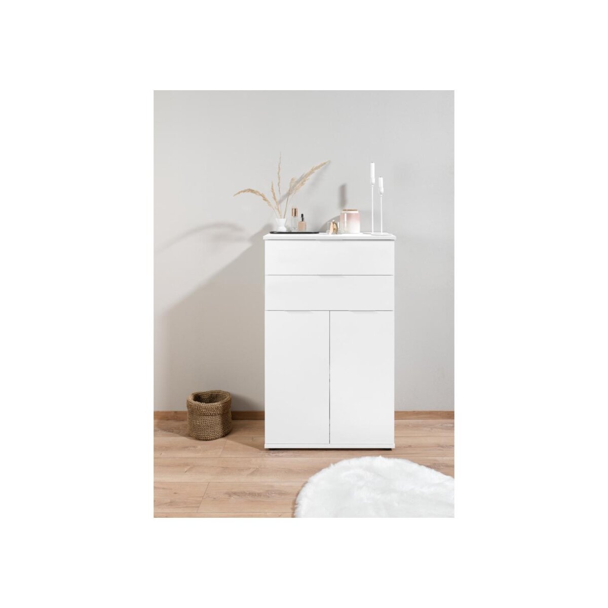 LIVARNO home »Liverpool« Kommode, mit 2 Schubladen, weiß - B-Ware Transportschaden M (Möbel)