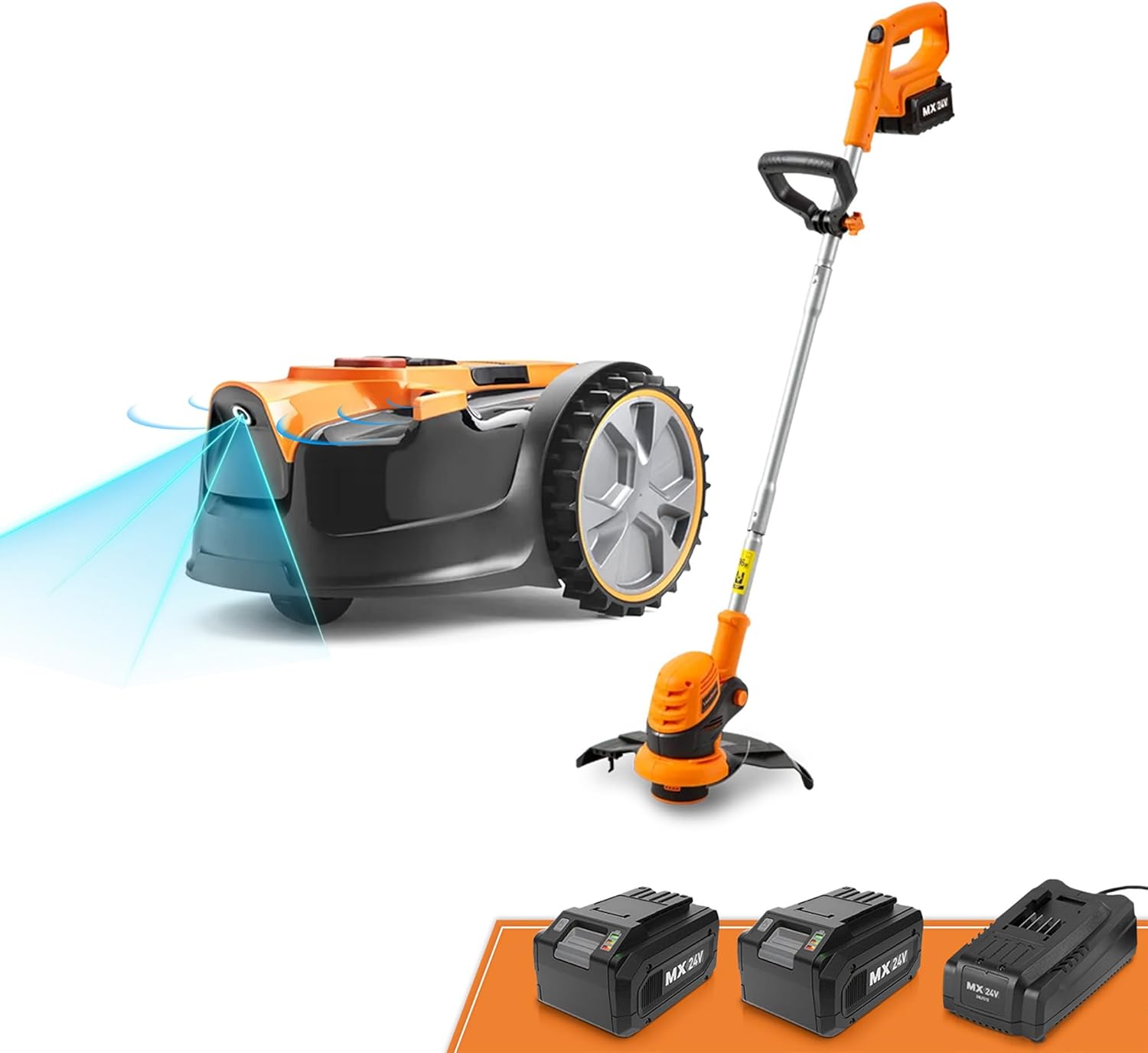LawnMaster VBRM16 OcuMow™ Mähroboter für geeignet für bis zu 100 qm-Selbstfahrender Rasenmäher Roboter mit MX 24V 4.0Ah Lithium-Ionen Akku Ohne Kabel