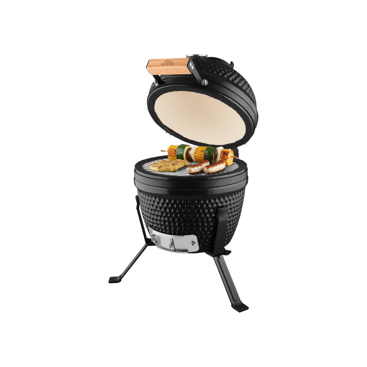 GRILLMEISTER Mini-Keramikgrill, für Holzkohle, schwarz - B-Ware neuwertig