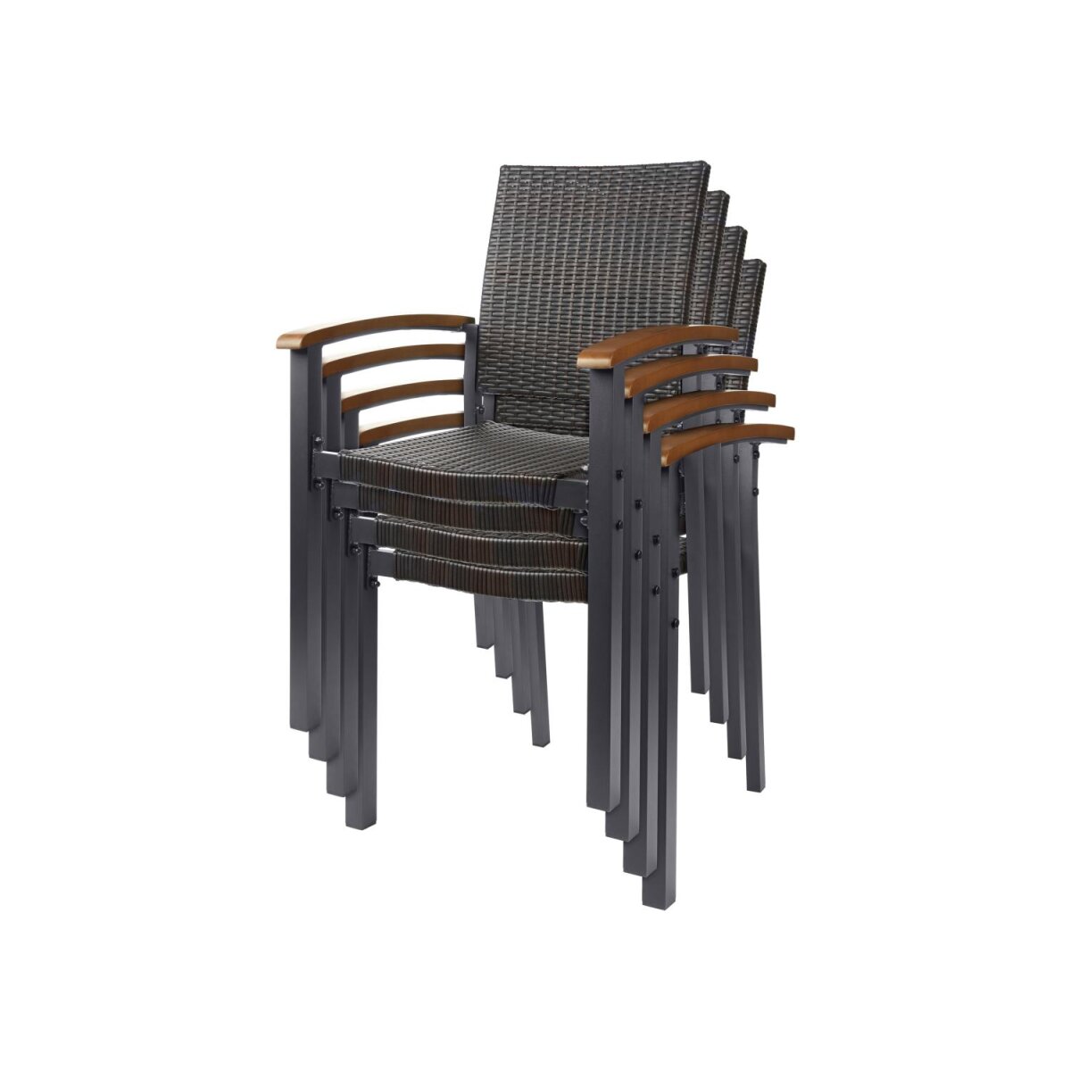 LIVARNO home Stapelstuhl »Valencia«, mit PE-Rattan Geflecht, braun/schwarz - B-Ware sehr gut