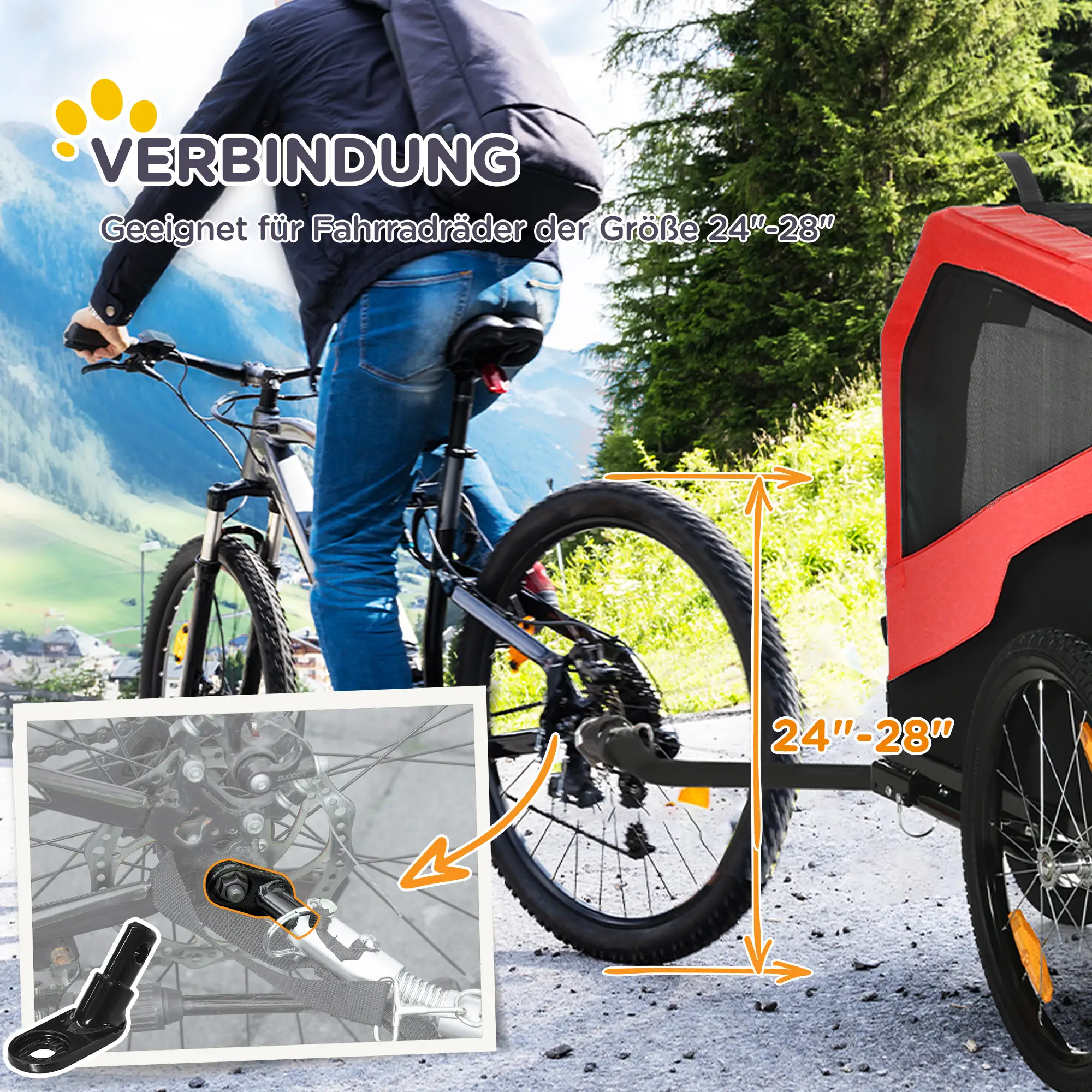 HOMCOM Hundebett 30 kg, rot, robust & bequem für große Hunde