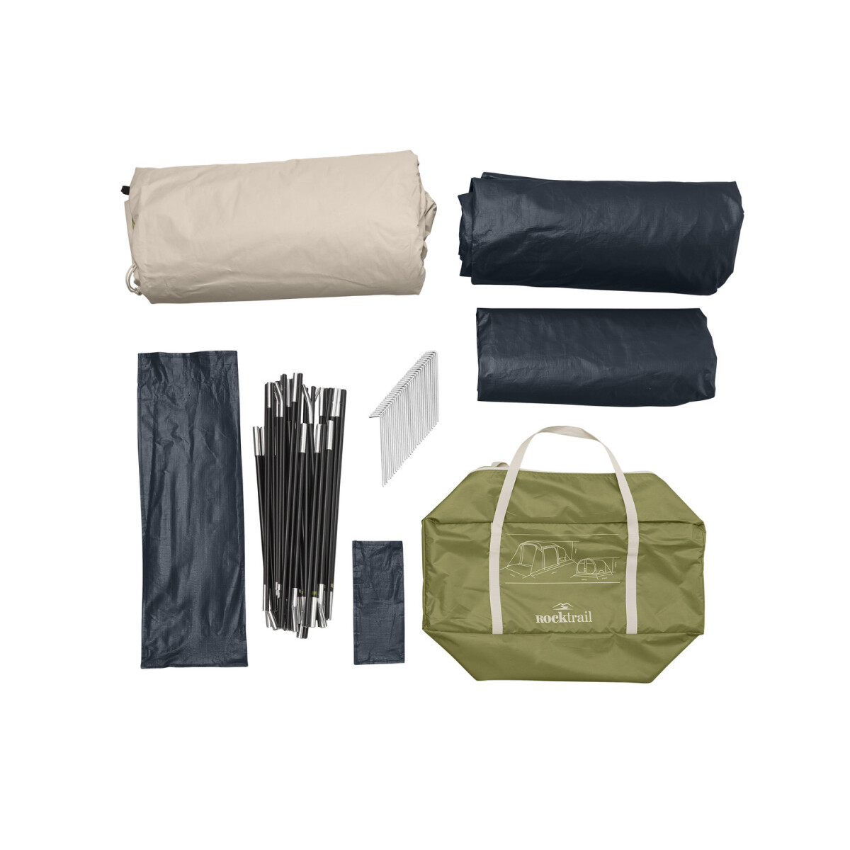 Rocktrail Verdunkeltes Familien-Campingzelt, mit 2 Kabinen, für 5 Personen - B-Ware sehr gut