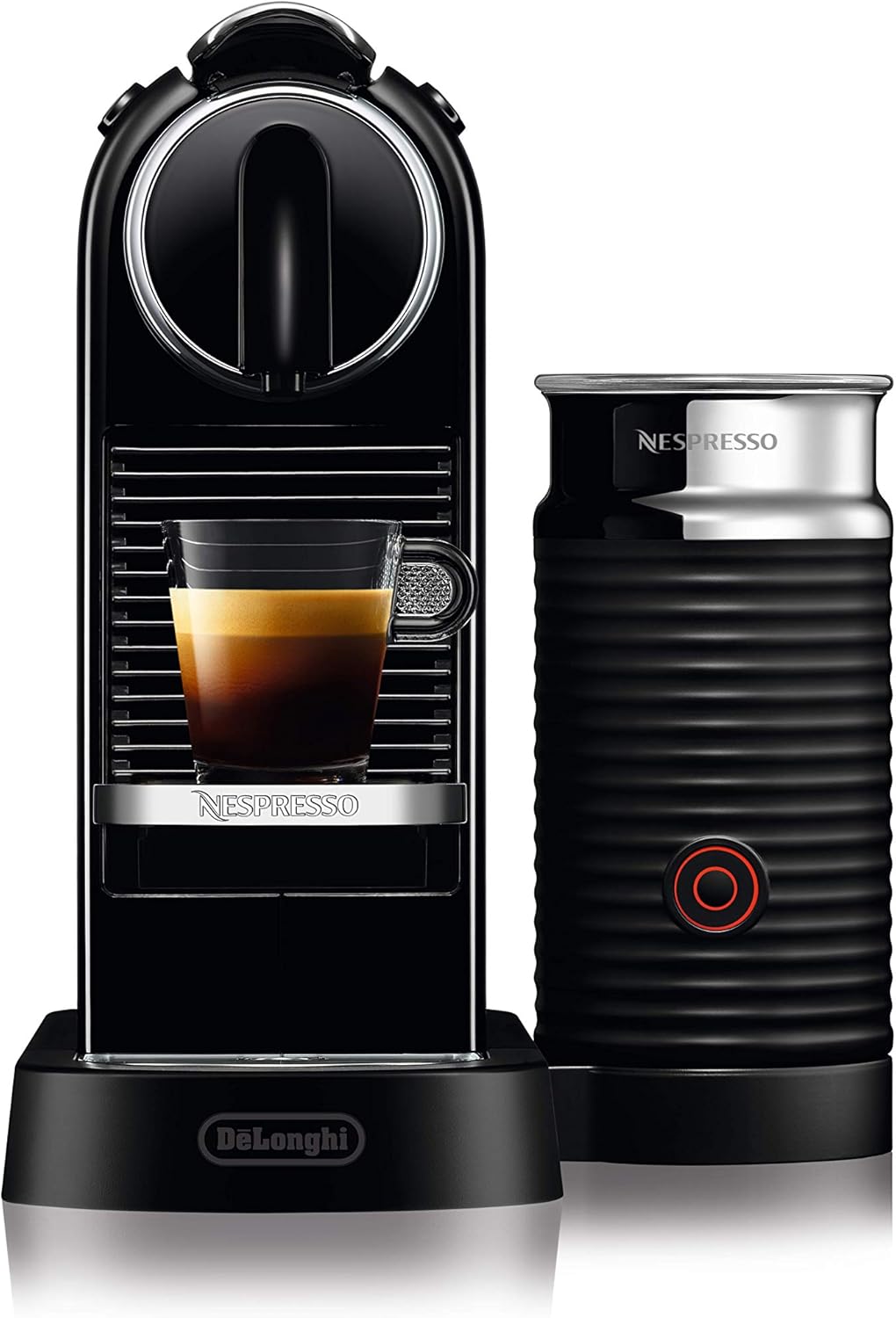 Nespresso De'Longhi EN267.BAE Citiz Kaffeemaschine mit Milchaufschäumer, Energiesparfunktion, 1710W, 1 Liter, 37.2 x 21.8 x 27.7 cm, Schwarz